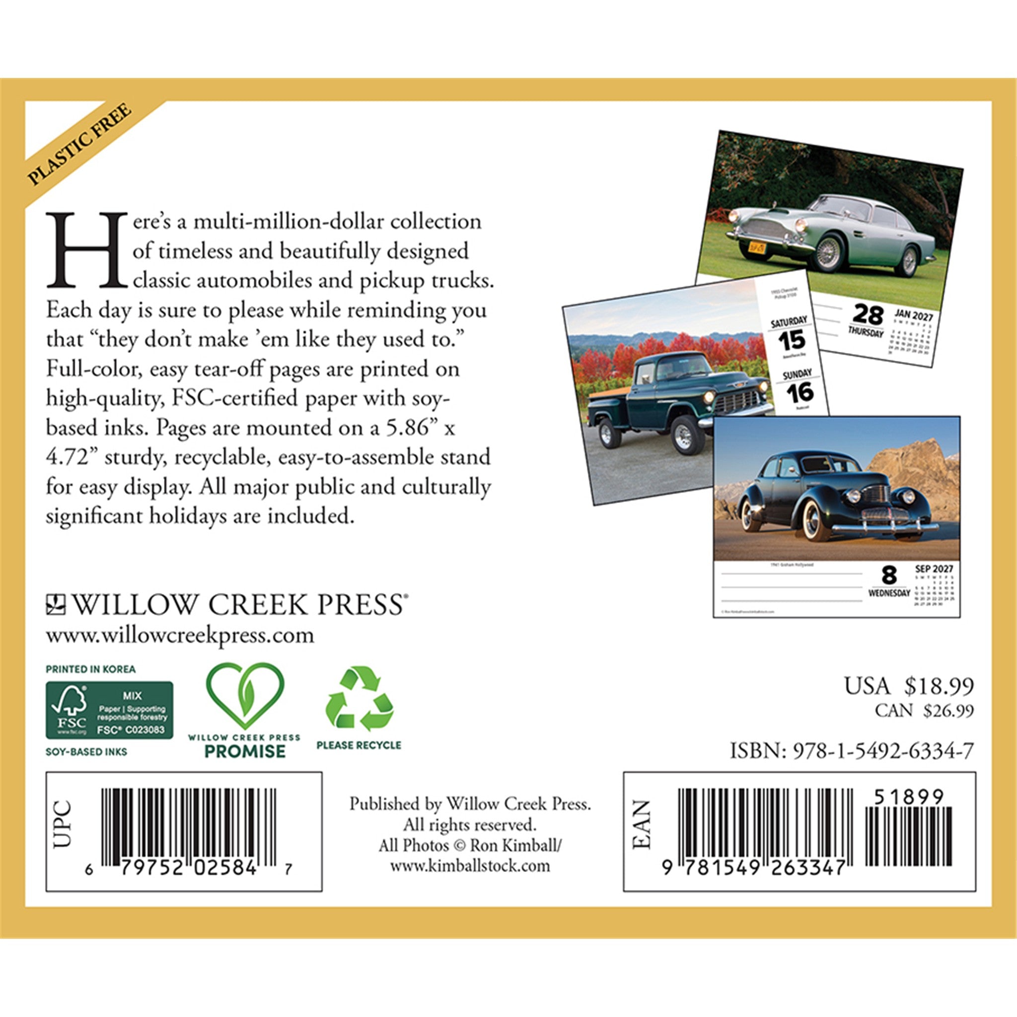 Classic Cars & Trucks 2027 Box Calendar