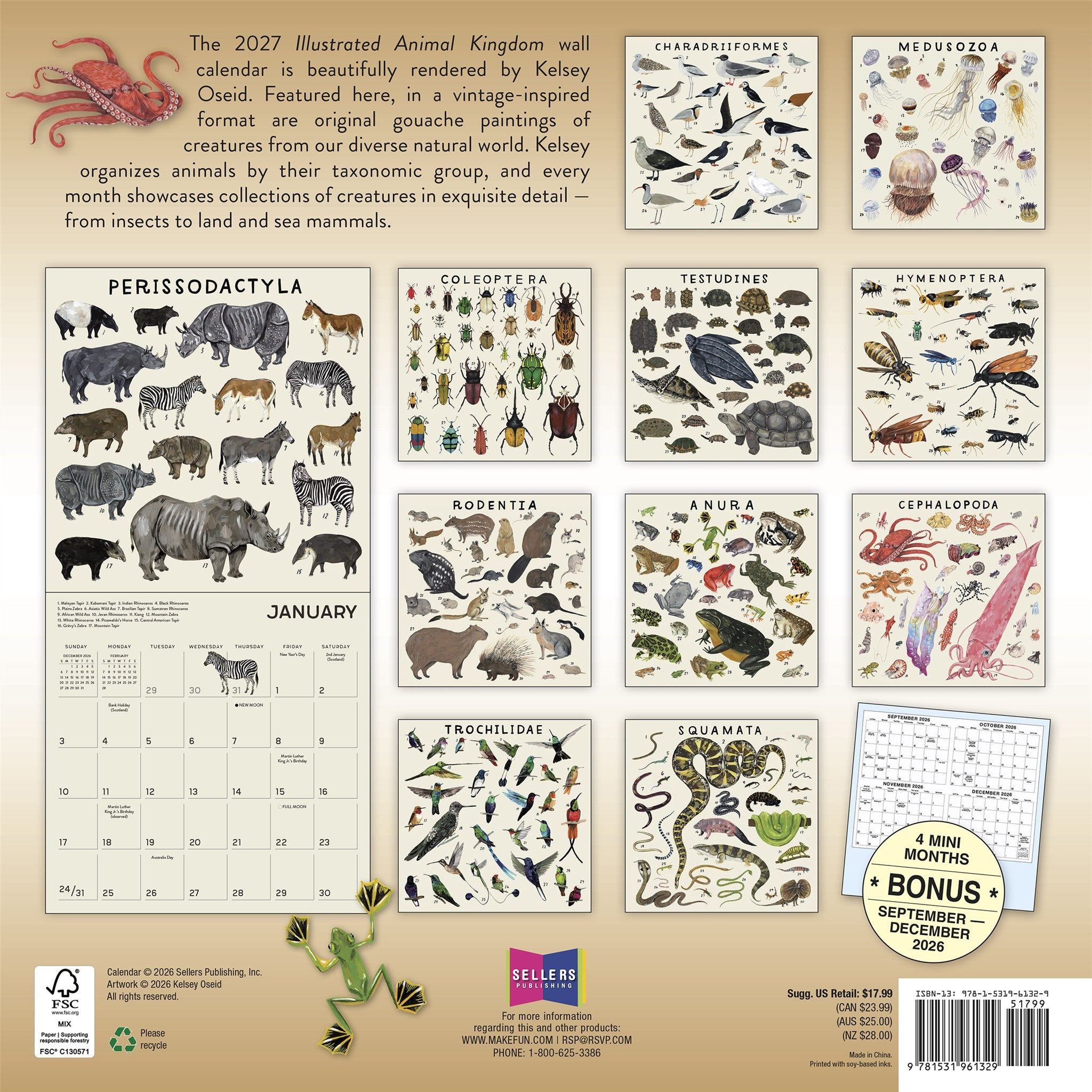The Illustrated Animal Kingdom 2027 Wall Calendar - Online Only