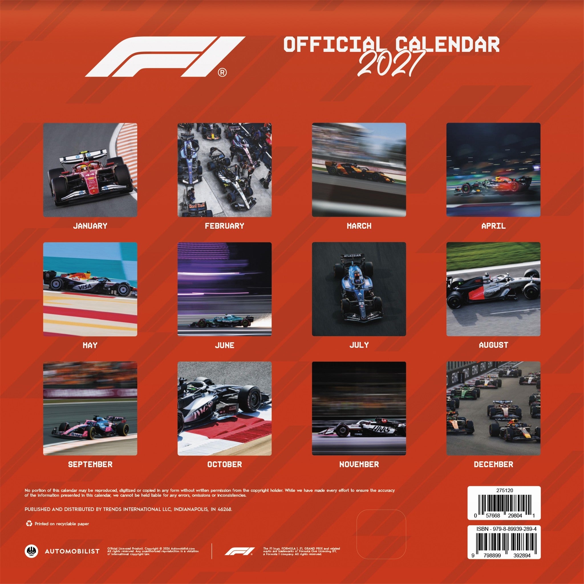 Formula 1 2027 Wall Calendar