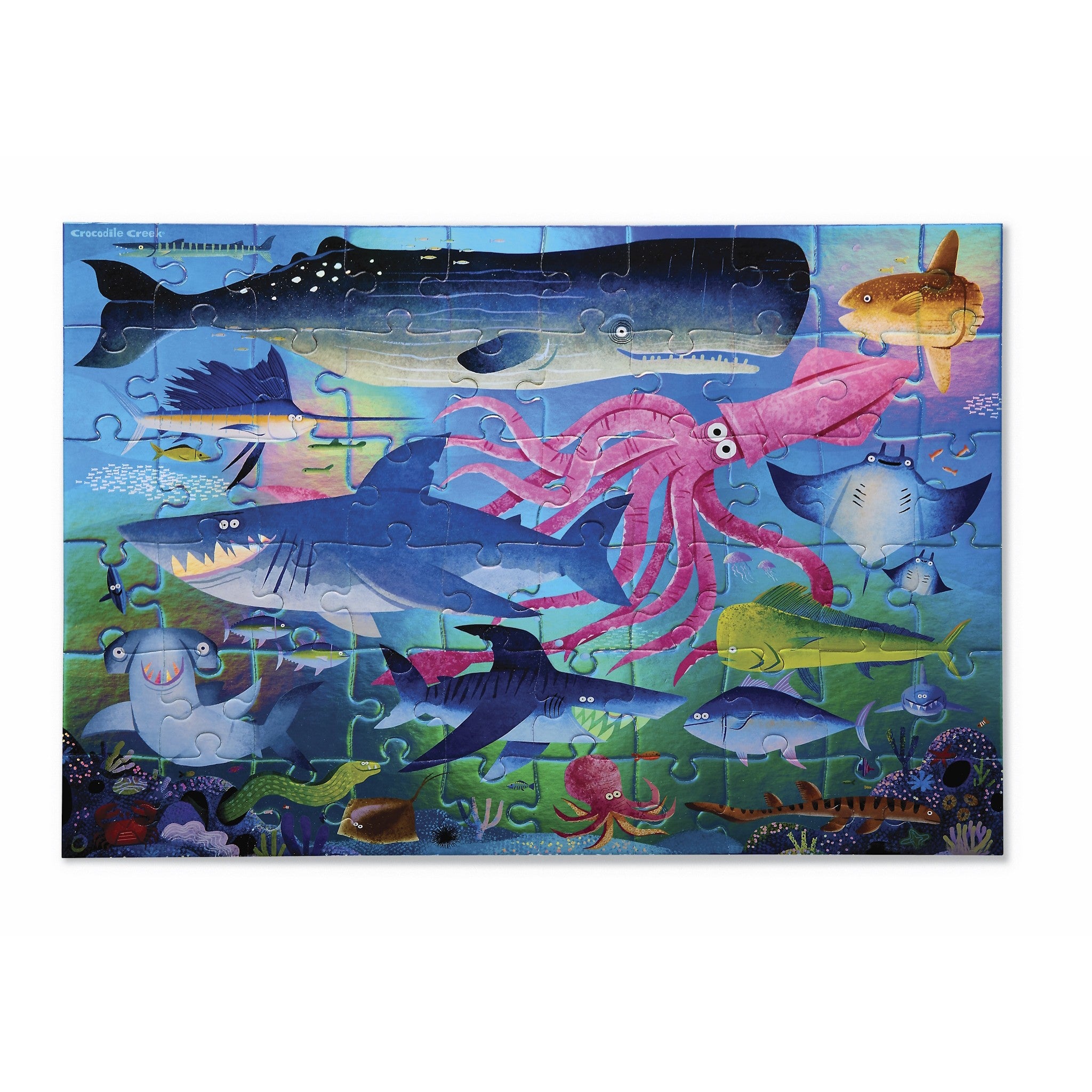 Puzzle holographique de 60 pièces « Requins scintillants »