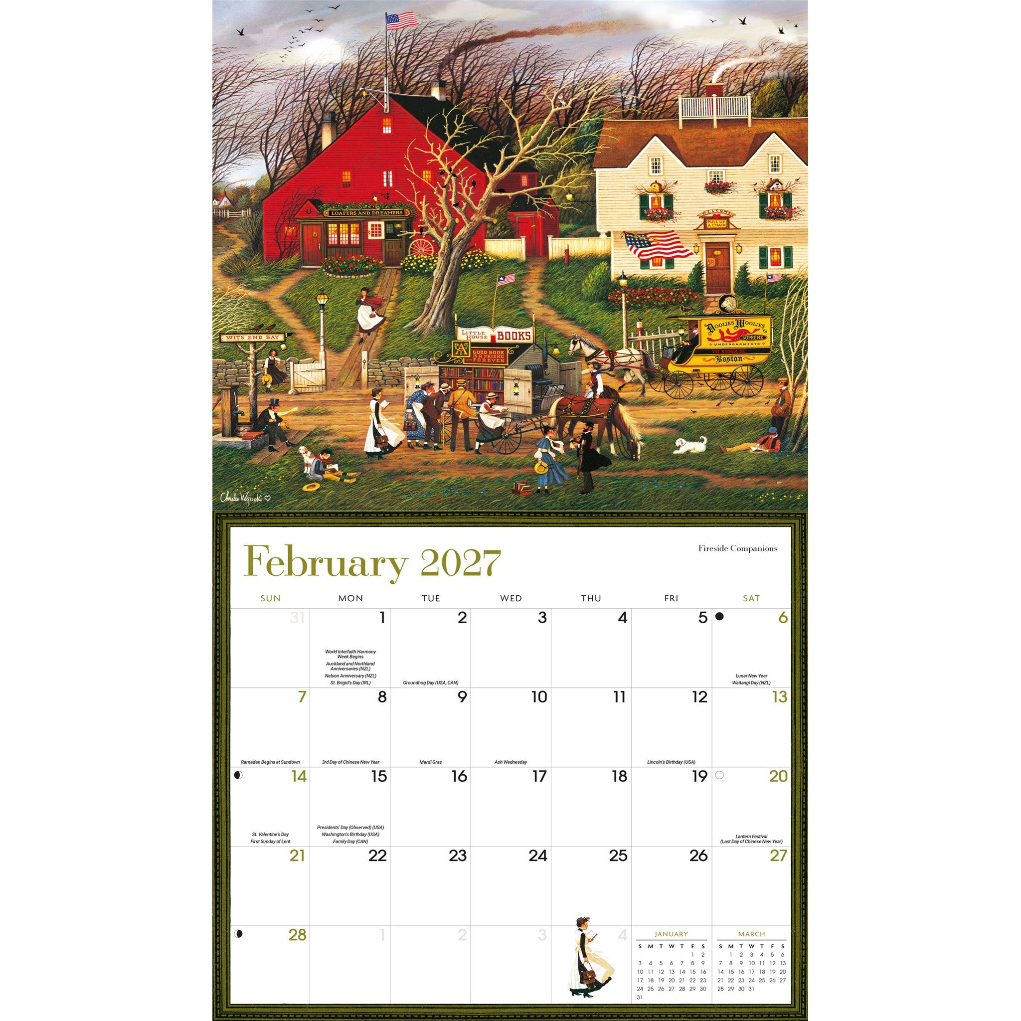 Charles Wysocki Americana Deluxe 2027 Wall Calendar