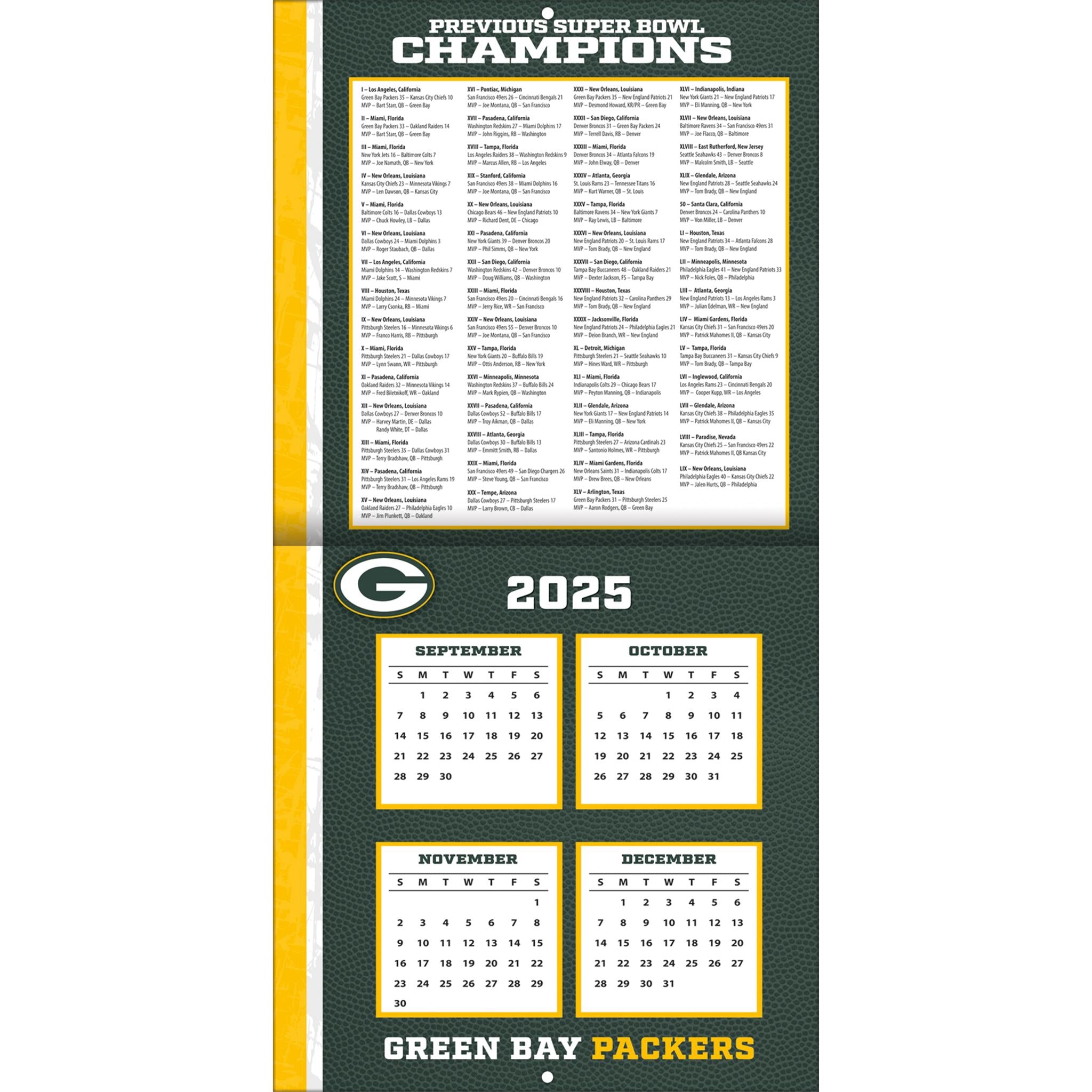 NFL Green Bay Packers 2026 Mini Calendar - Online Only