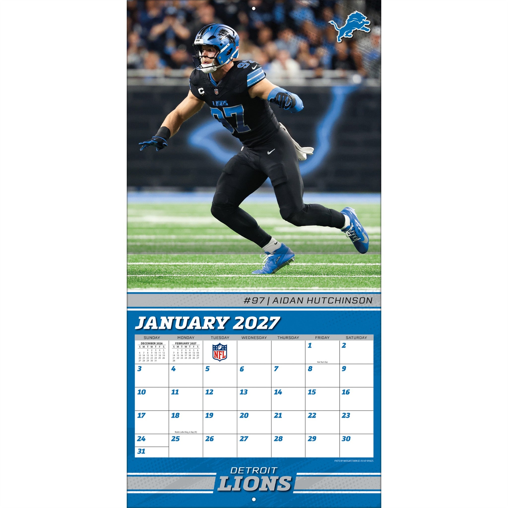NFL Detroit Lions 2027 Wall Calendar