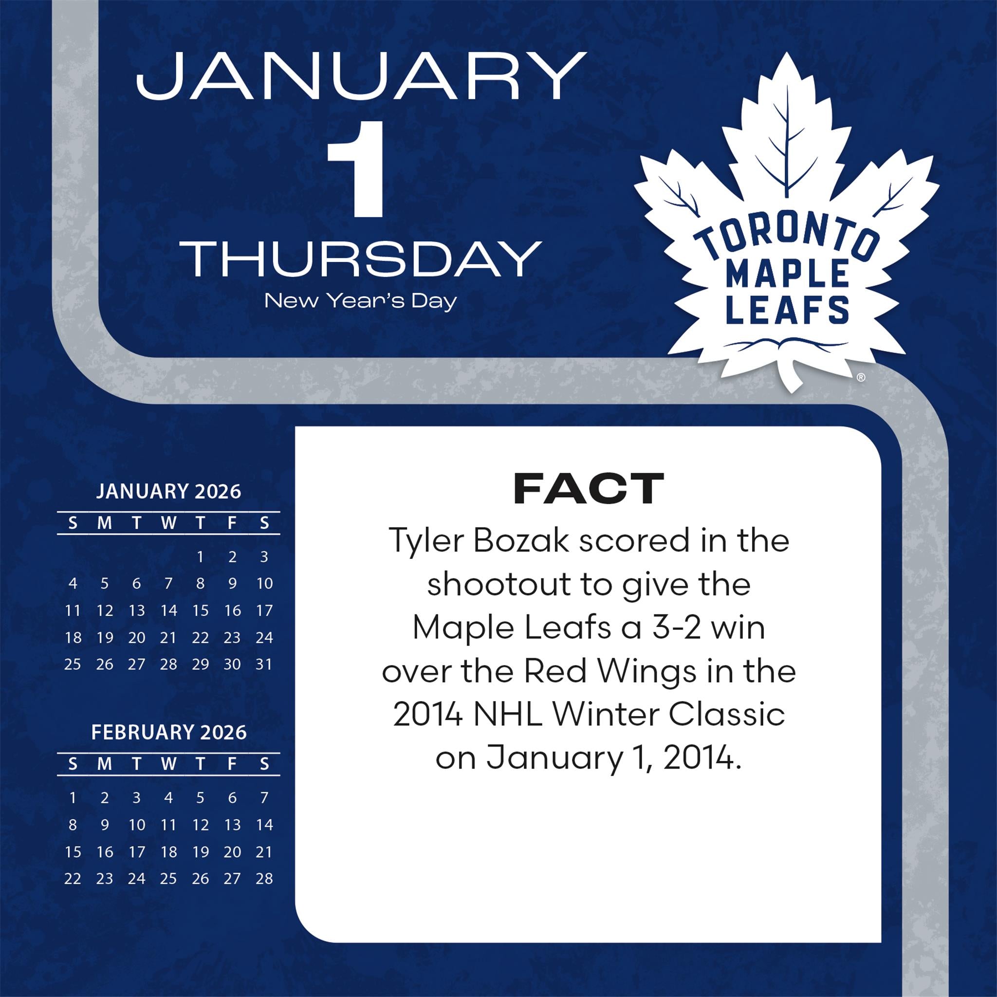 NHL Toronto Maple Leafs 2026 Box Calendar
