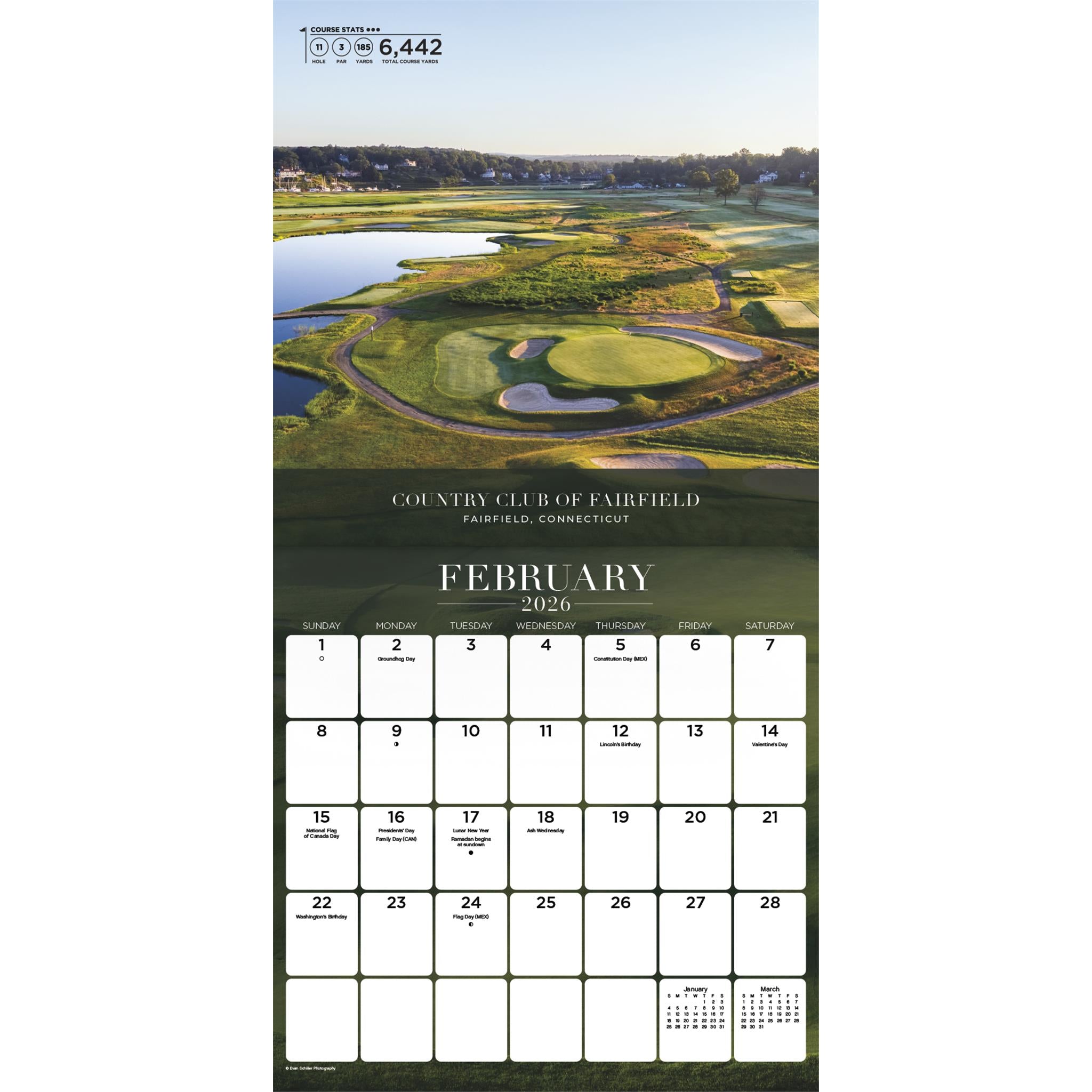 Sports Illustrated Golf Courses Exclusive with Print 2026 Deluxe Wall Calendar