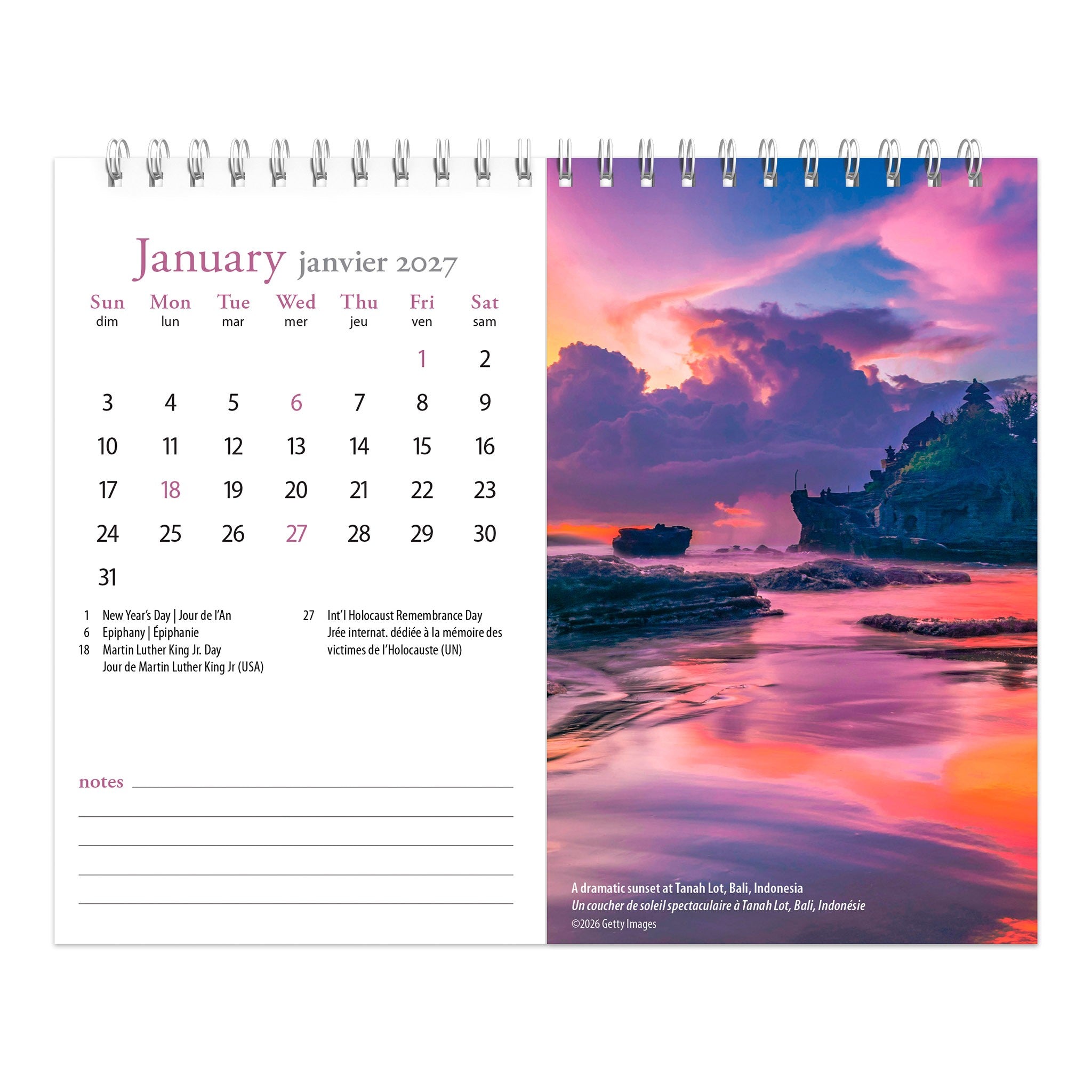 Beaches Double-View 2027 Easel Calendar