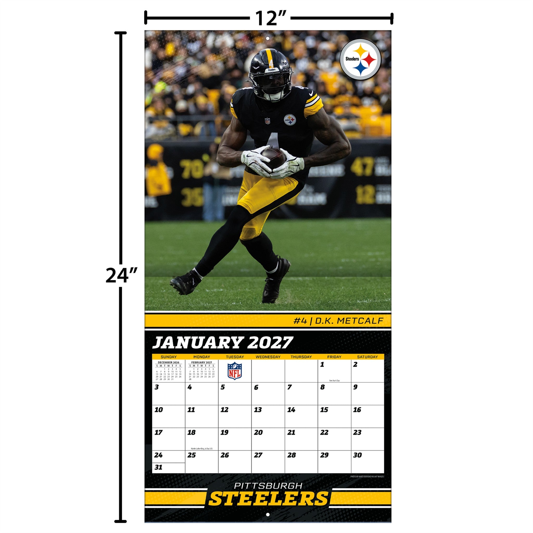 NFL Pittsburgh Steelers 2027 Wall Calendar