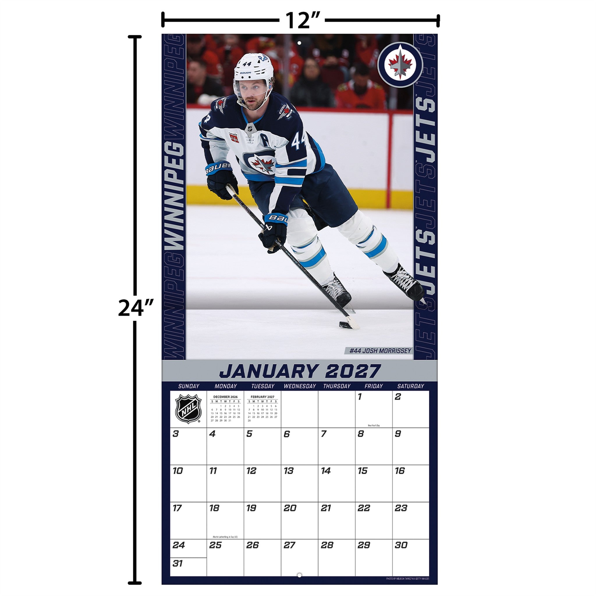 NHL Winnipeg Jets 2027 Wall Calendar - Online Only