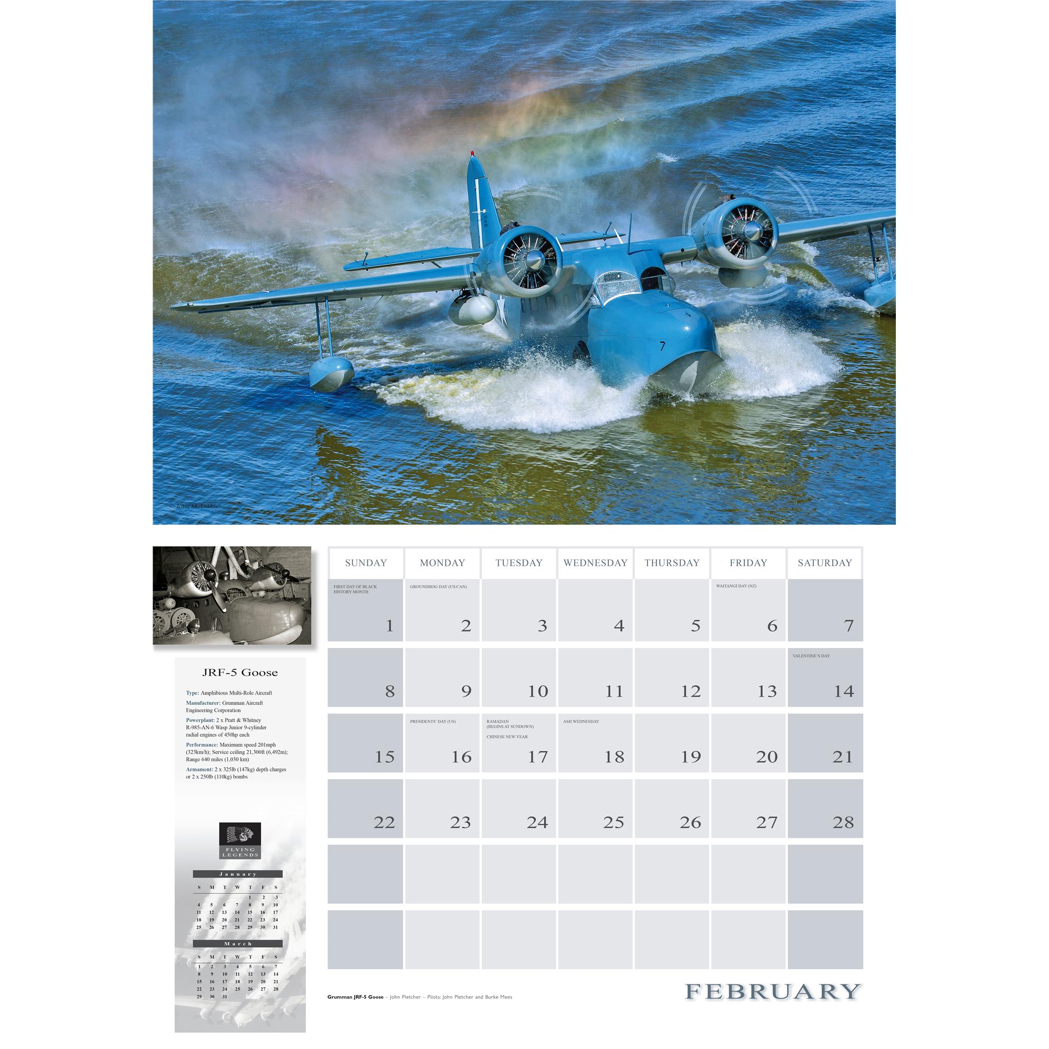 Calendrier mural géant Flying Legends 2026