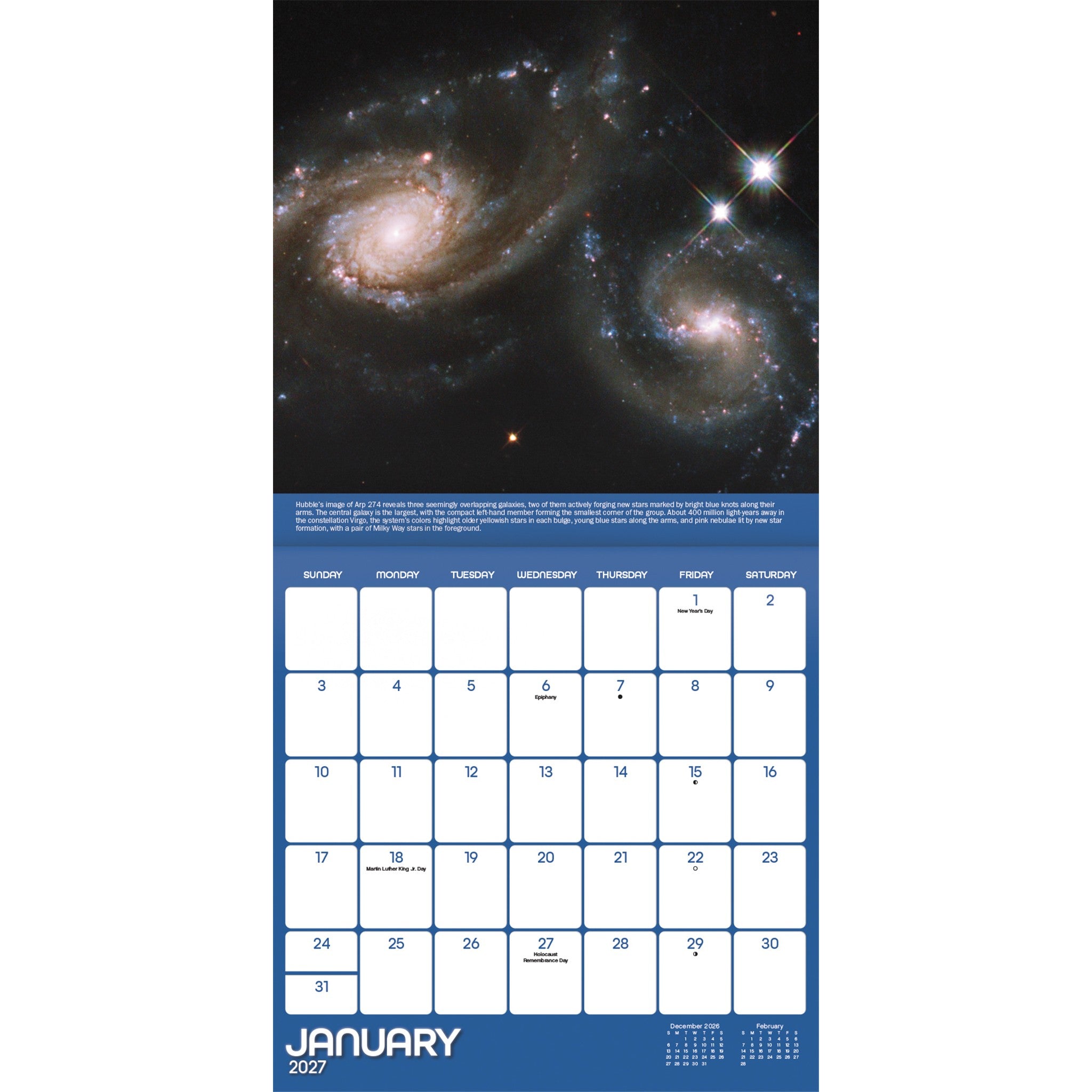 NASA Views from the Hubble Telescope 2027 Wall Calendar - Online Only