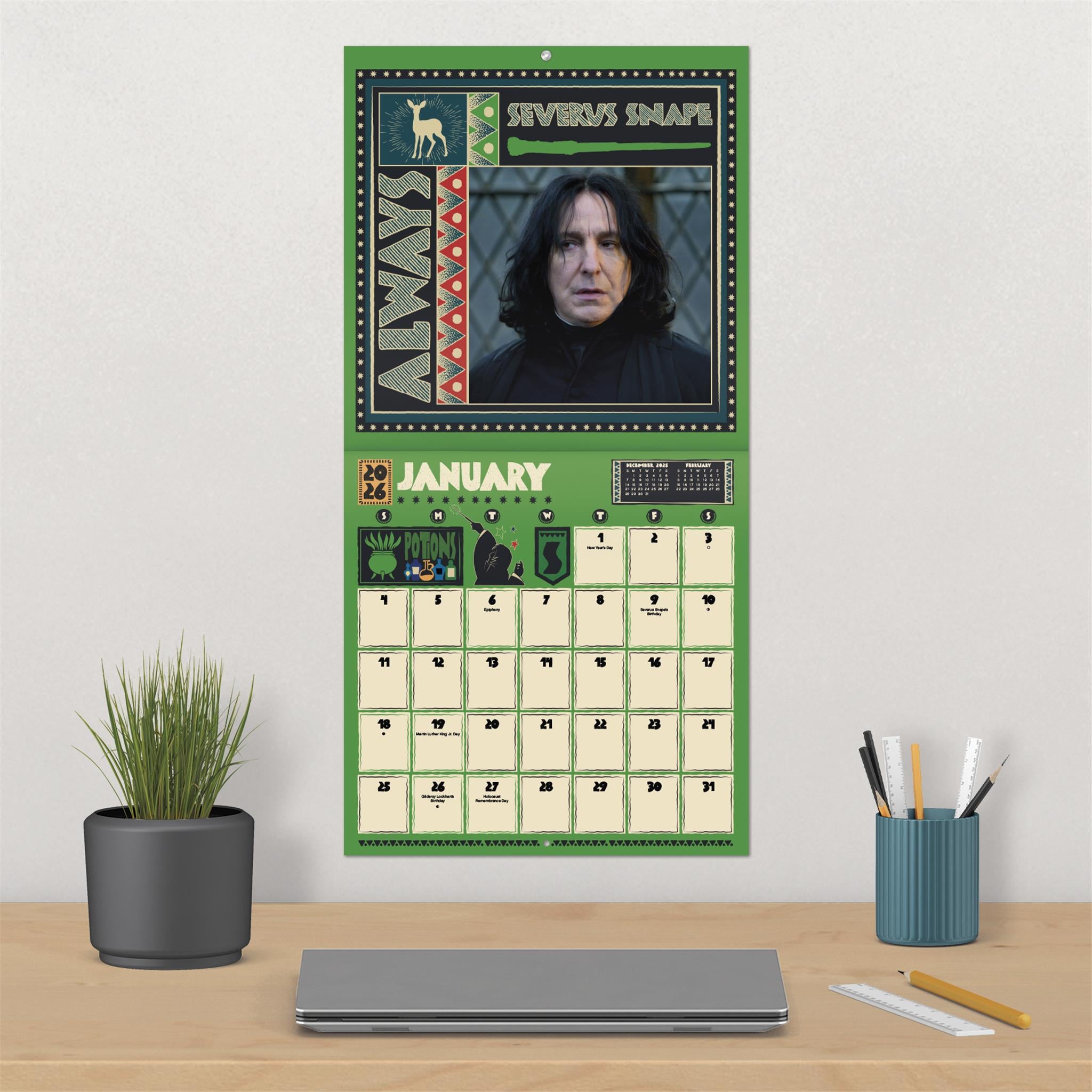 Harry Potter Exclusive with Decal 2026 Deluxe Wall Calendar