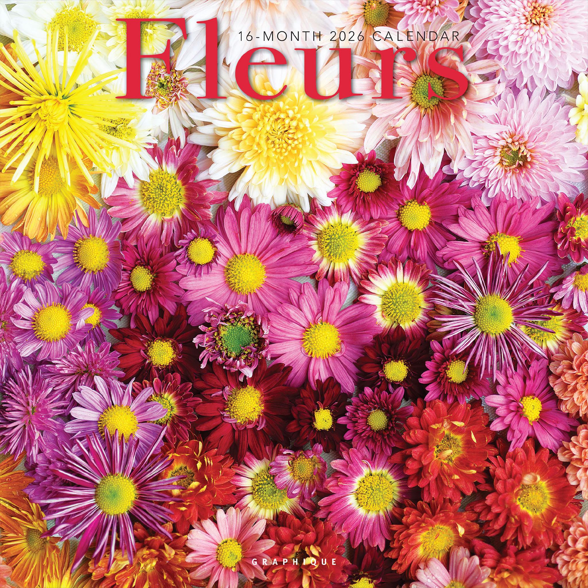 Calendrier mural Fleurs 2026