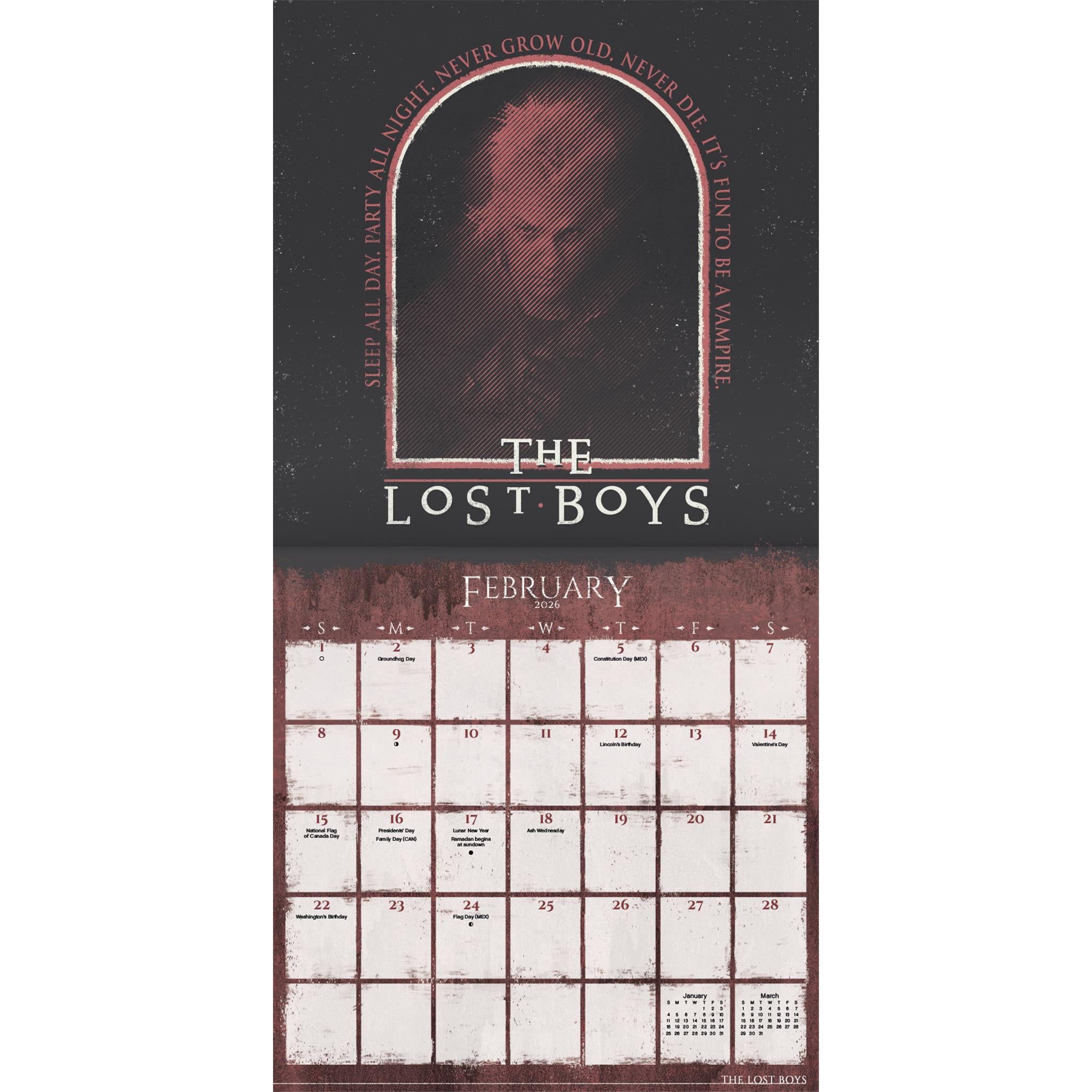 Calendrier mural Collection Horreur 2026