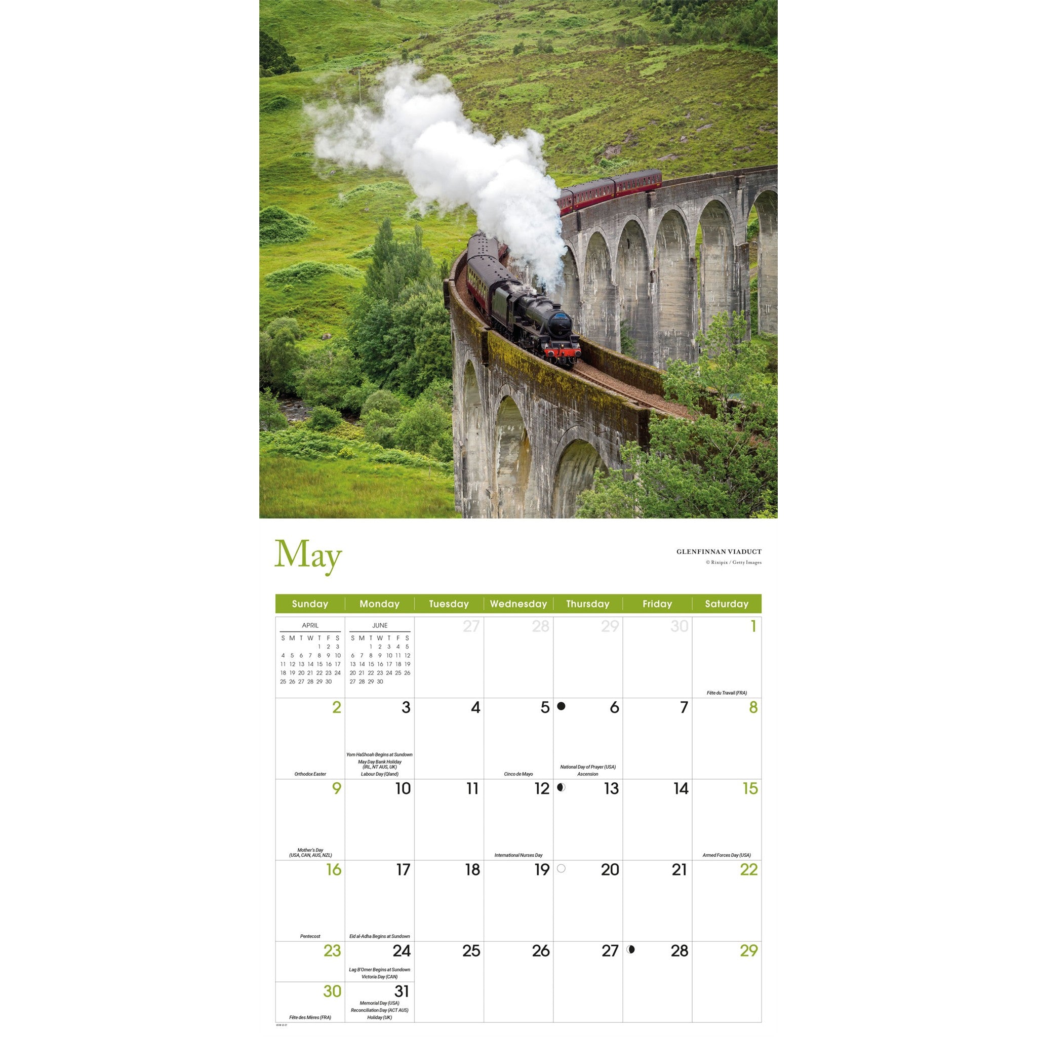 Calendrier mural Écosse 2027