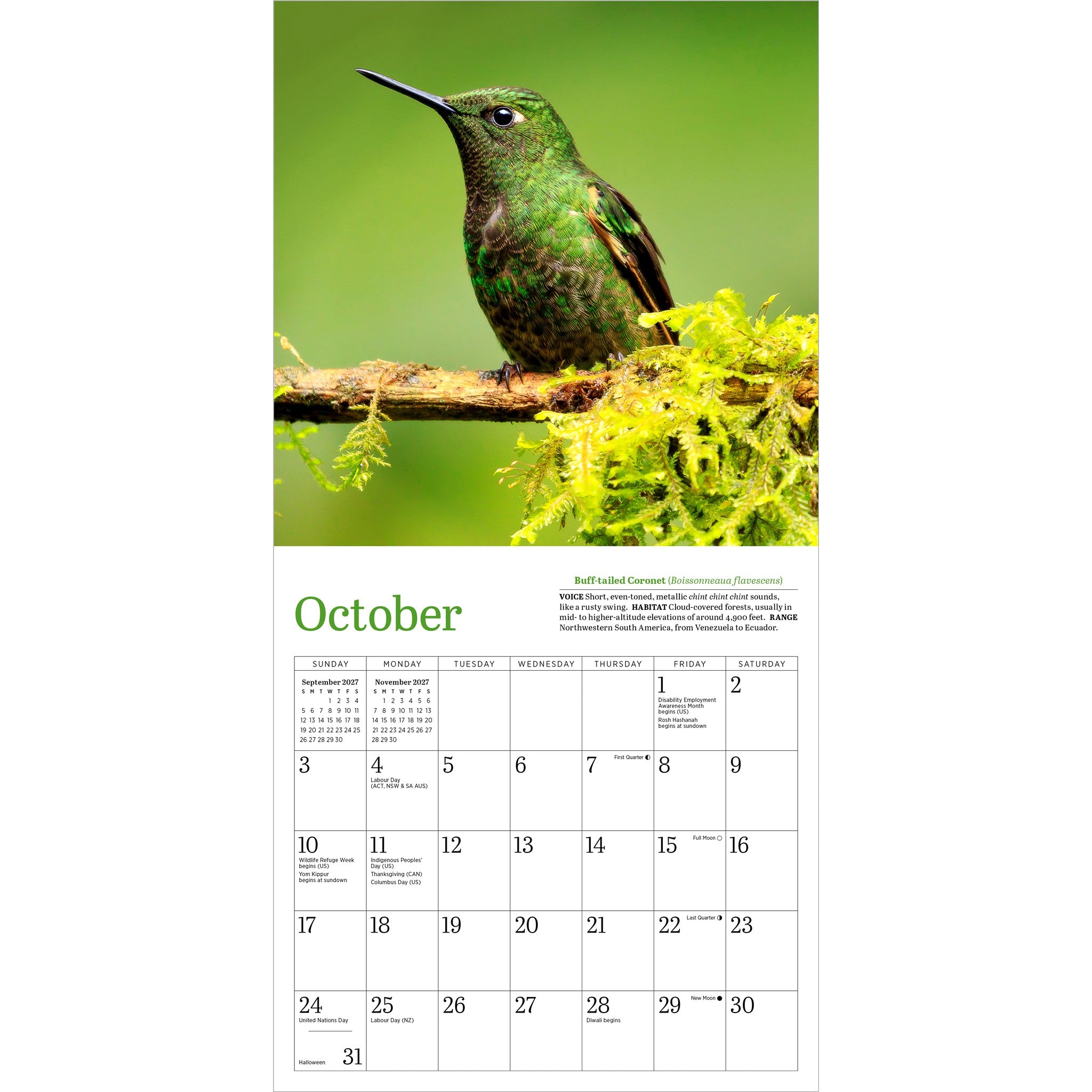 Audubon Hummingbirds 2027 Mini Calendar - Online Only