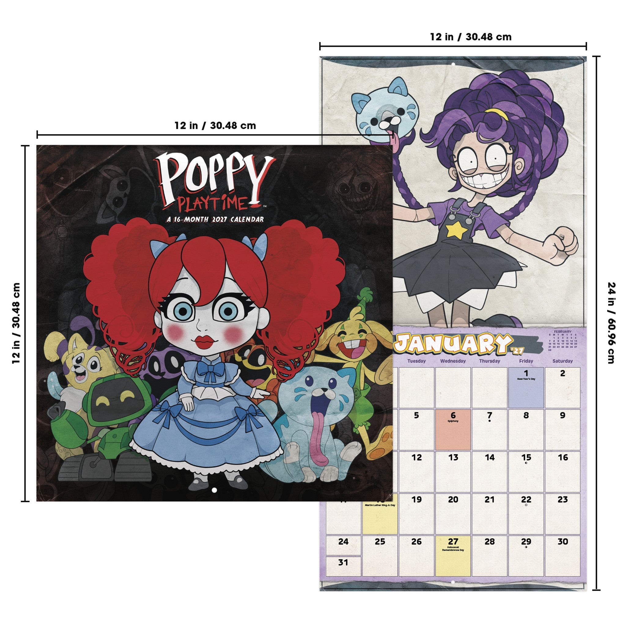 Calendrier mural Poppy Playtime 2027 – Exclusivement en ligne