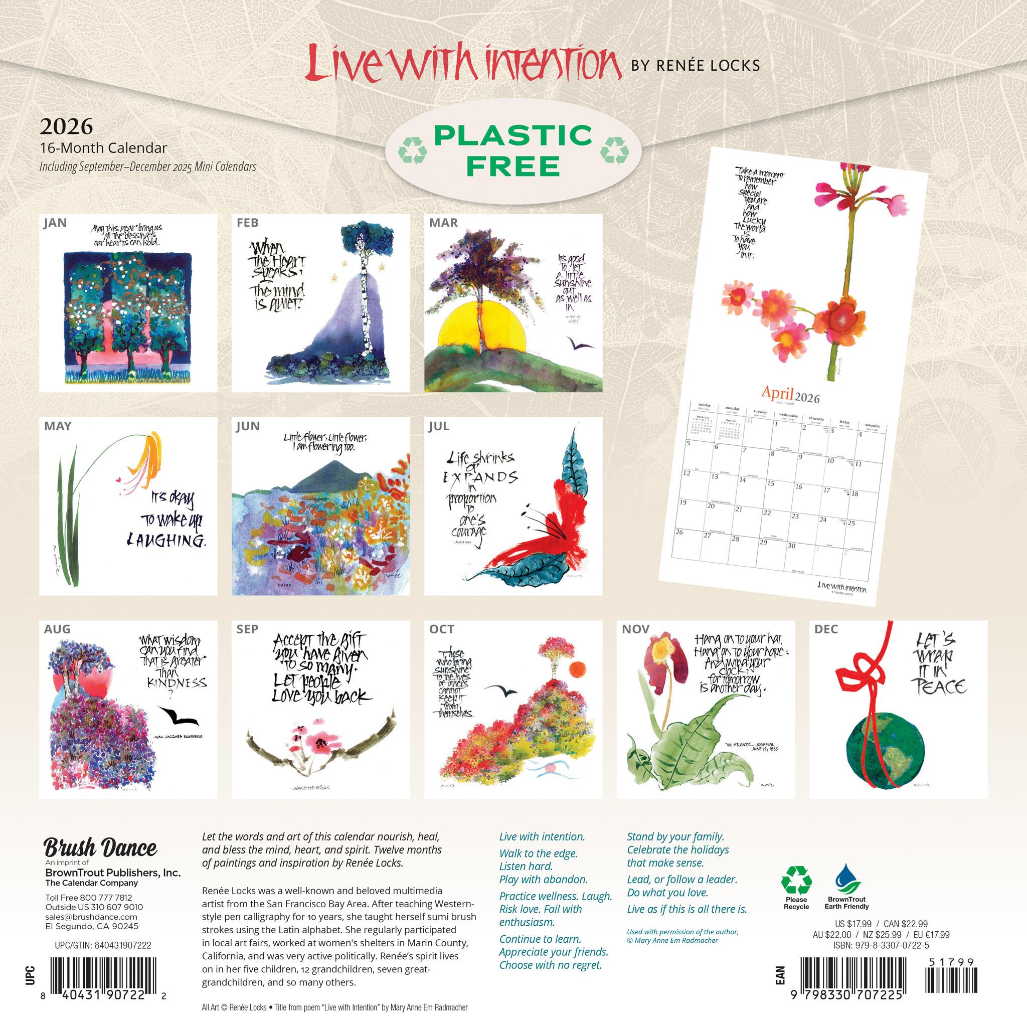 Calendrier mural Vivre avec intention 2026