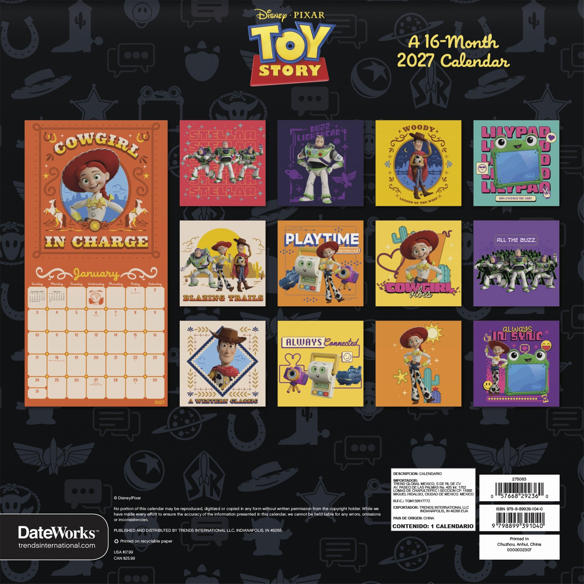 Toy Story 5 2027 Wall Calendar