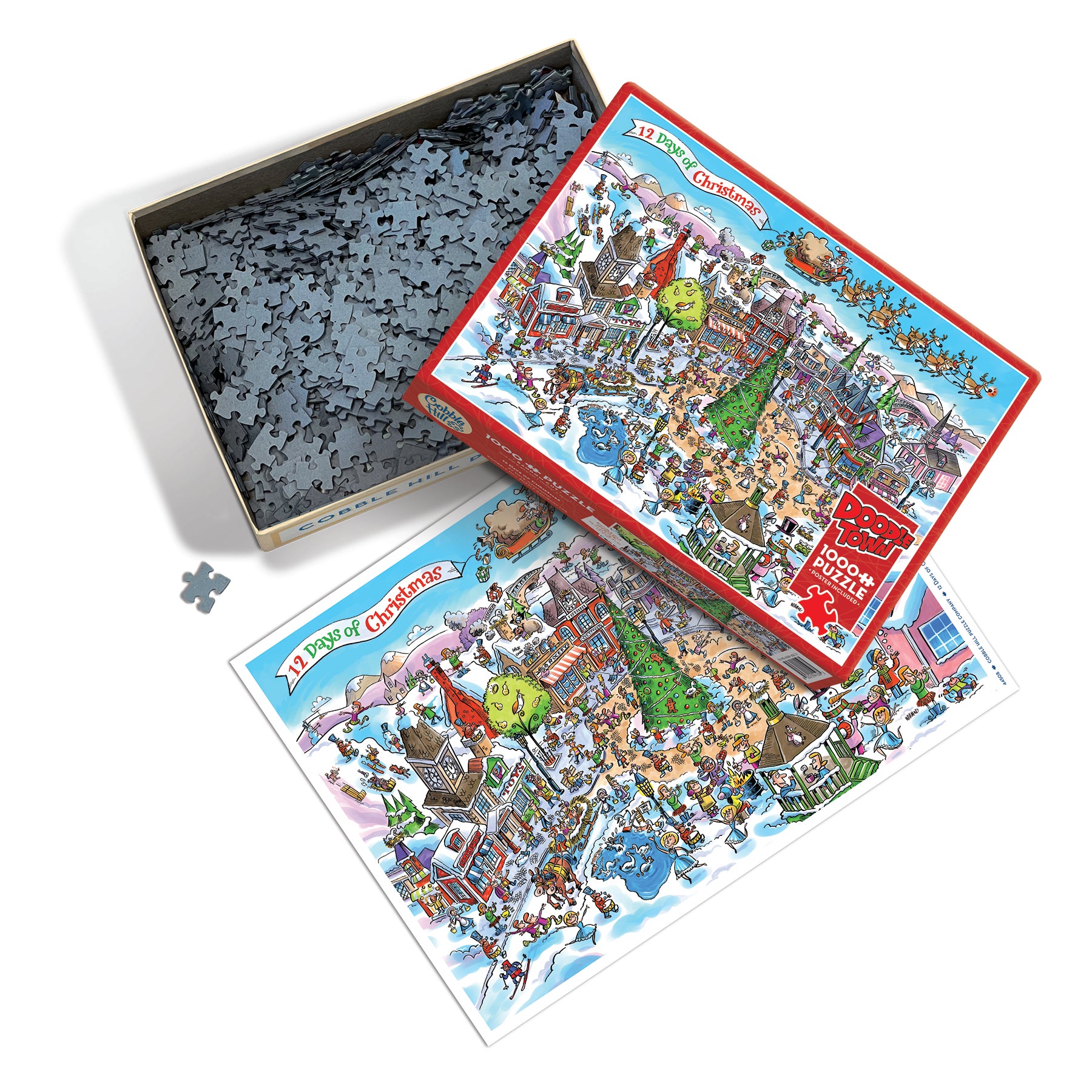Puzzle DoodleTown 12 jours de Noël 1000 pièces