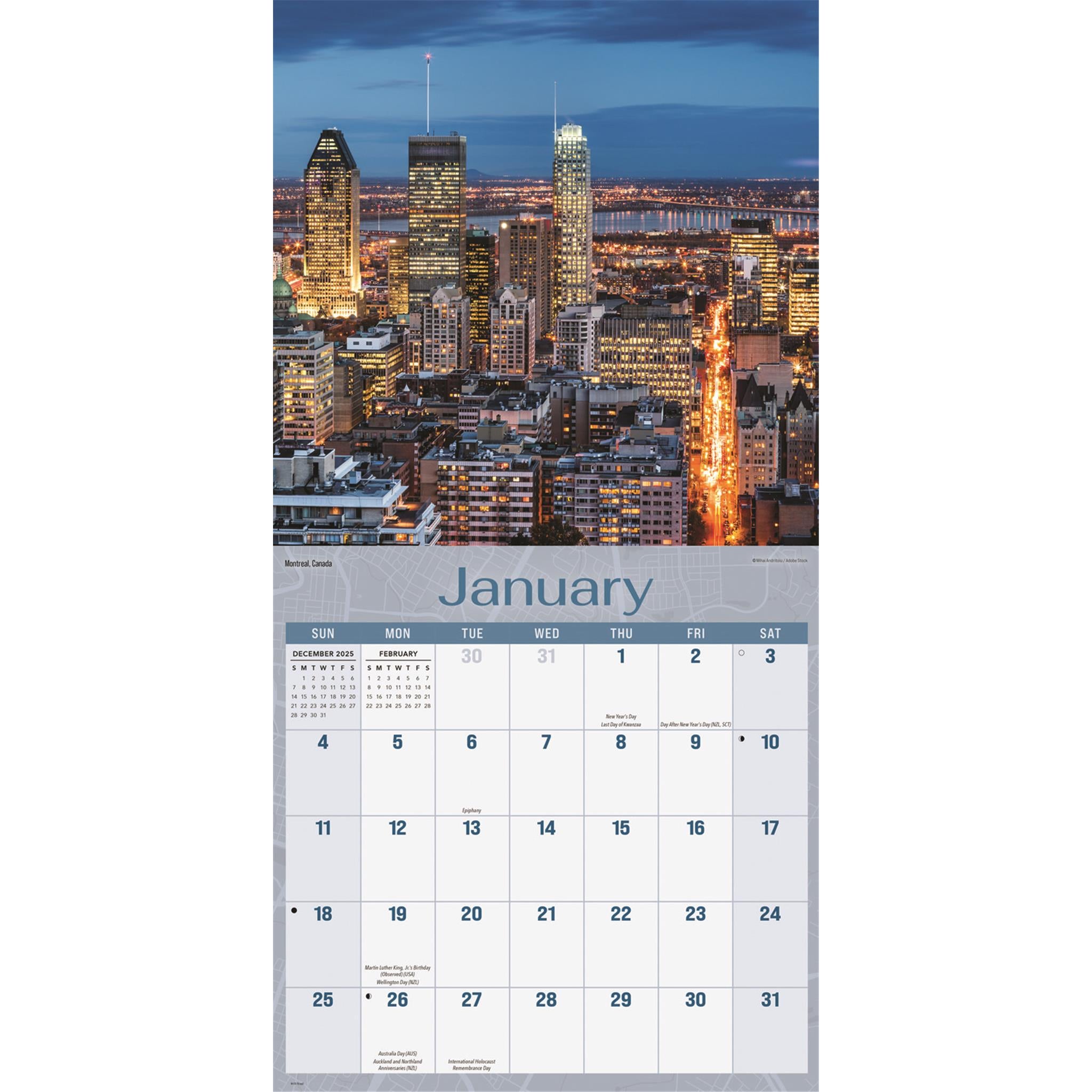 City Skylines 2026 Wall Calendar