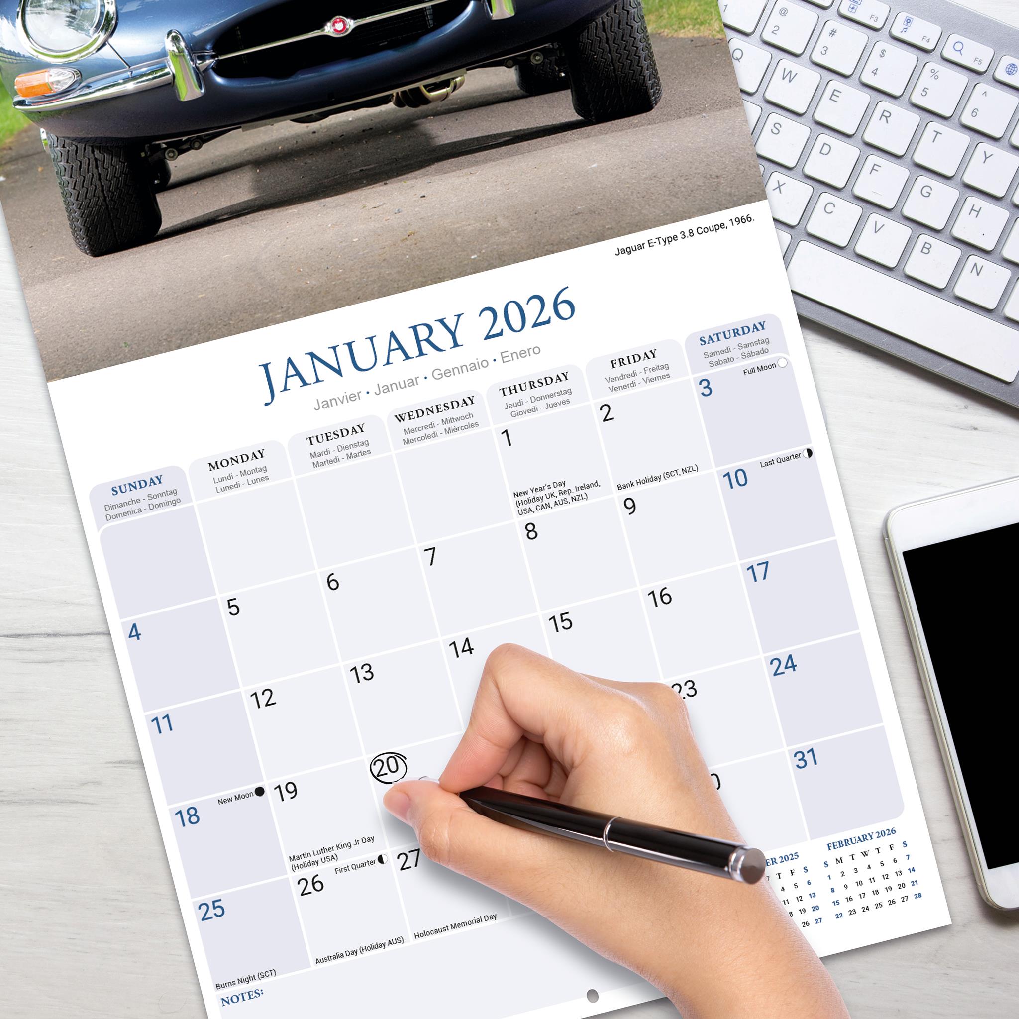 Calendrier mural Jaguar 2026