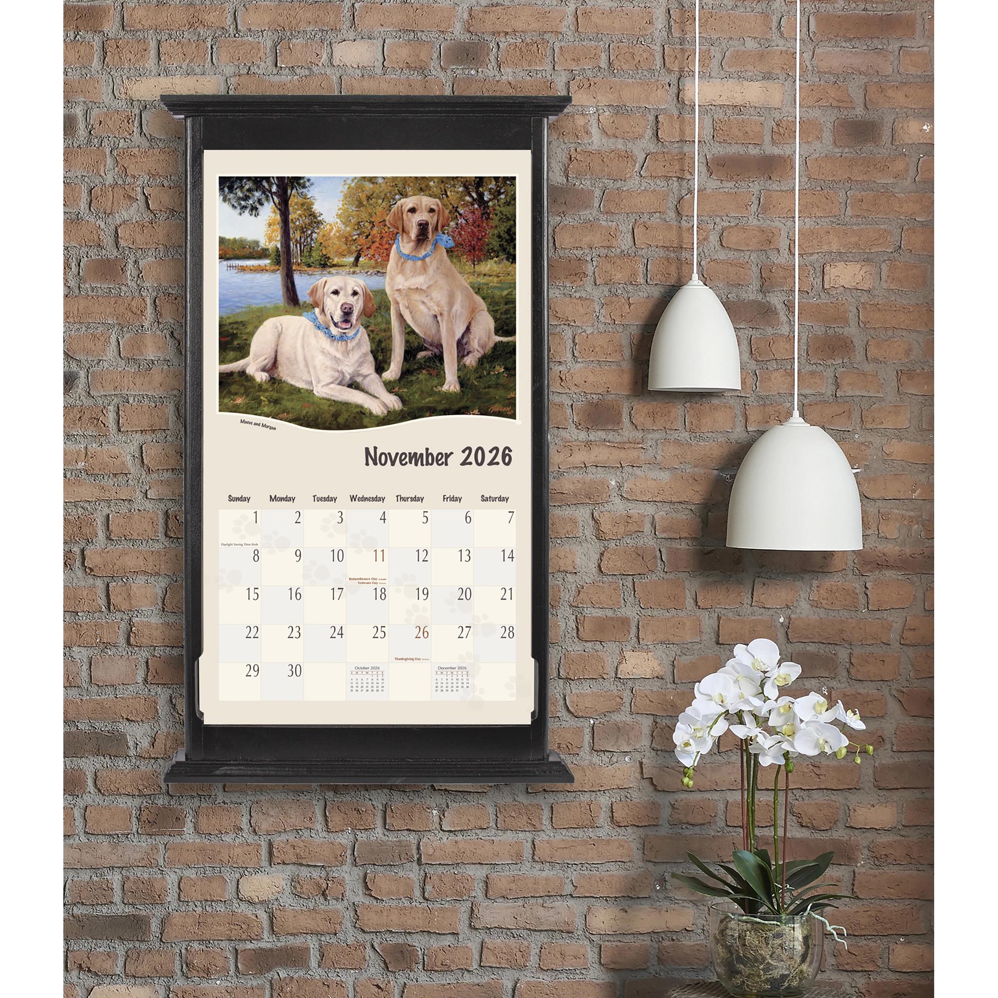 Calendrier mural 2026 « Les amoureux des chiens » - Disponible uniquement en ligne