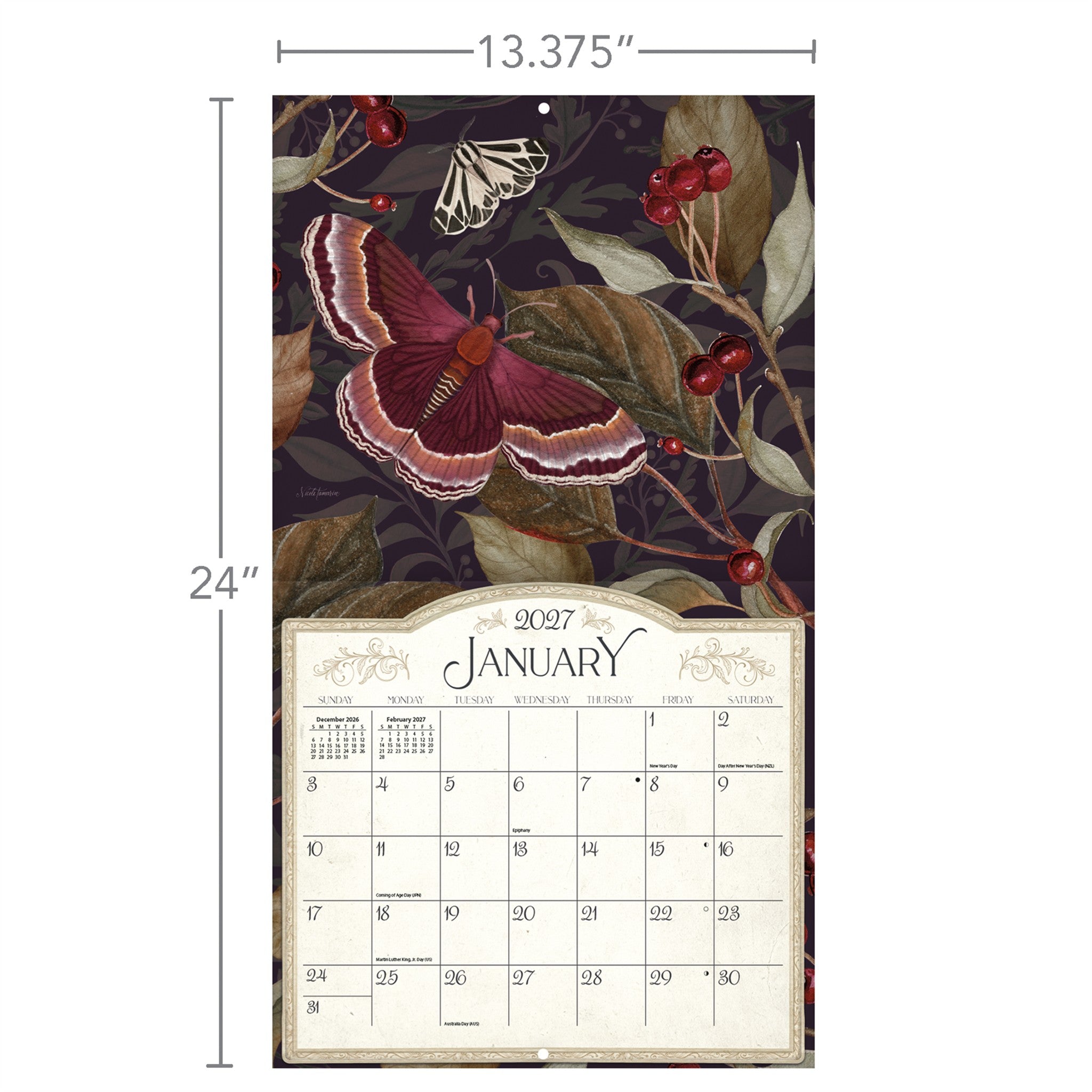 Midnight Garden Special Edition with Print 2027 Wall Calendar