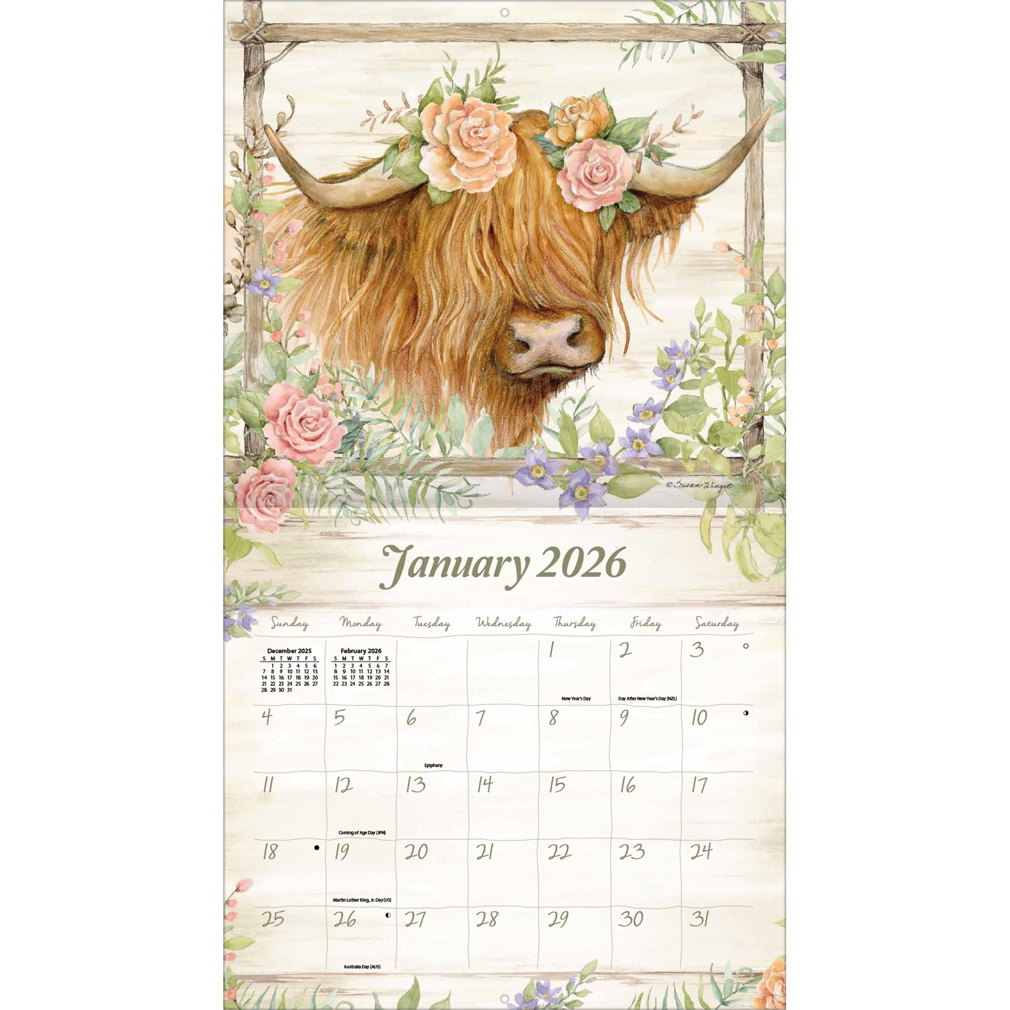 Calendrier mural Rosewood Ranch édition spéciale 2026 avec impression