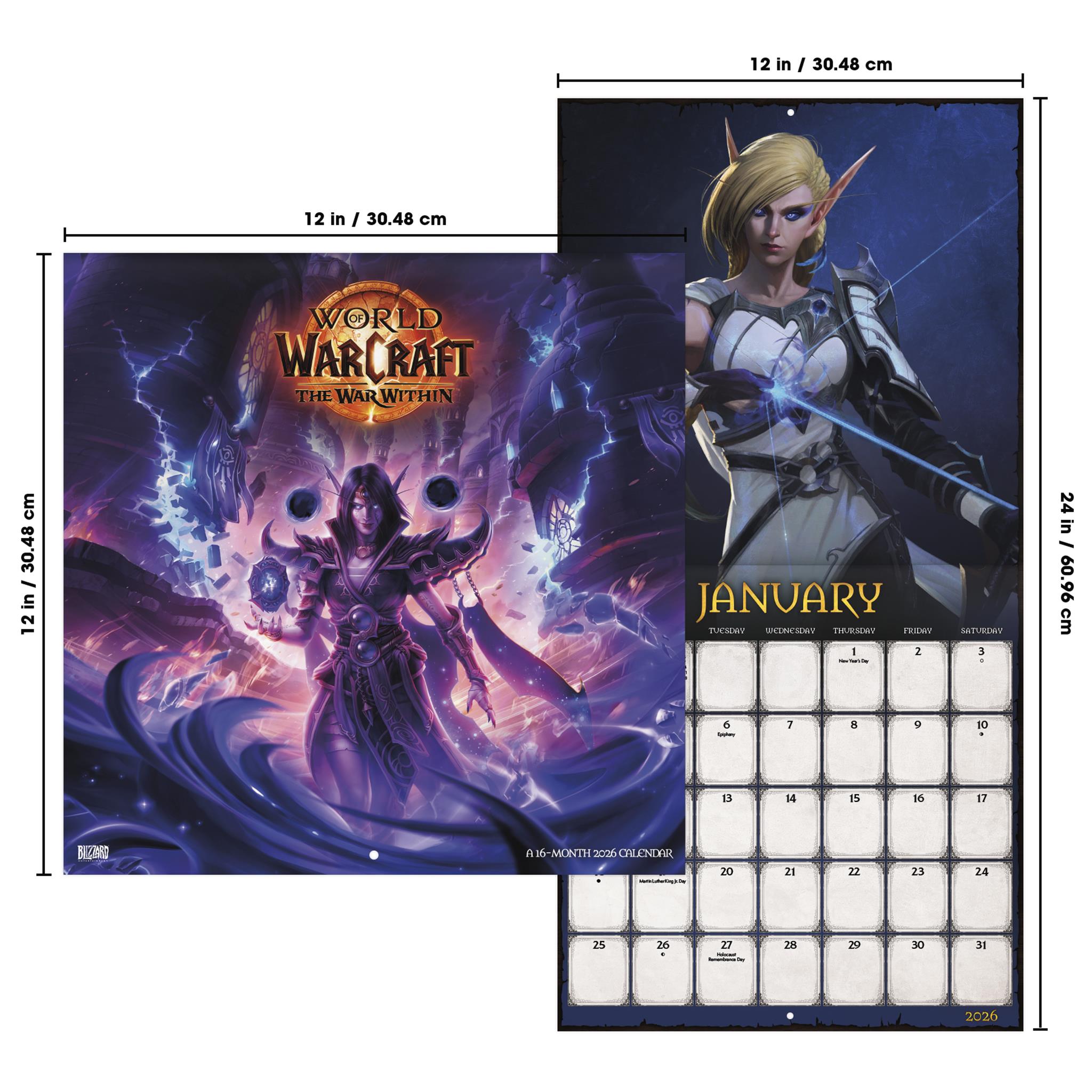 Calendrier mural World of Warcraft 2026