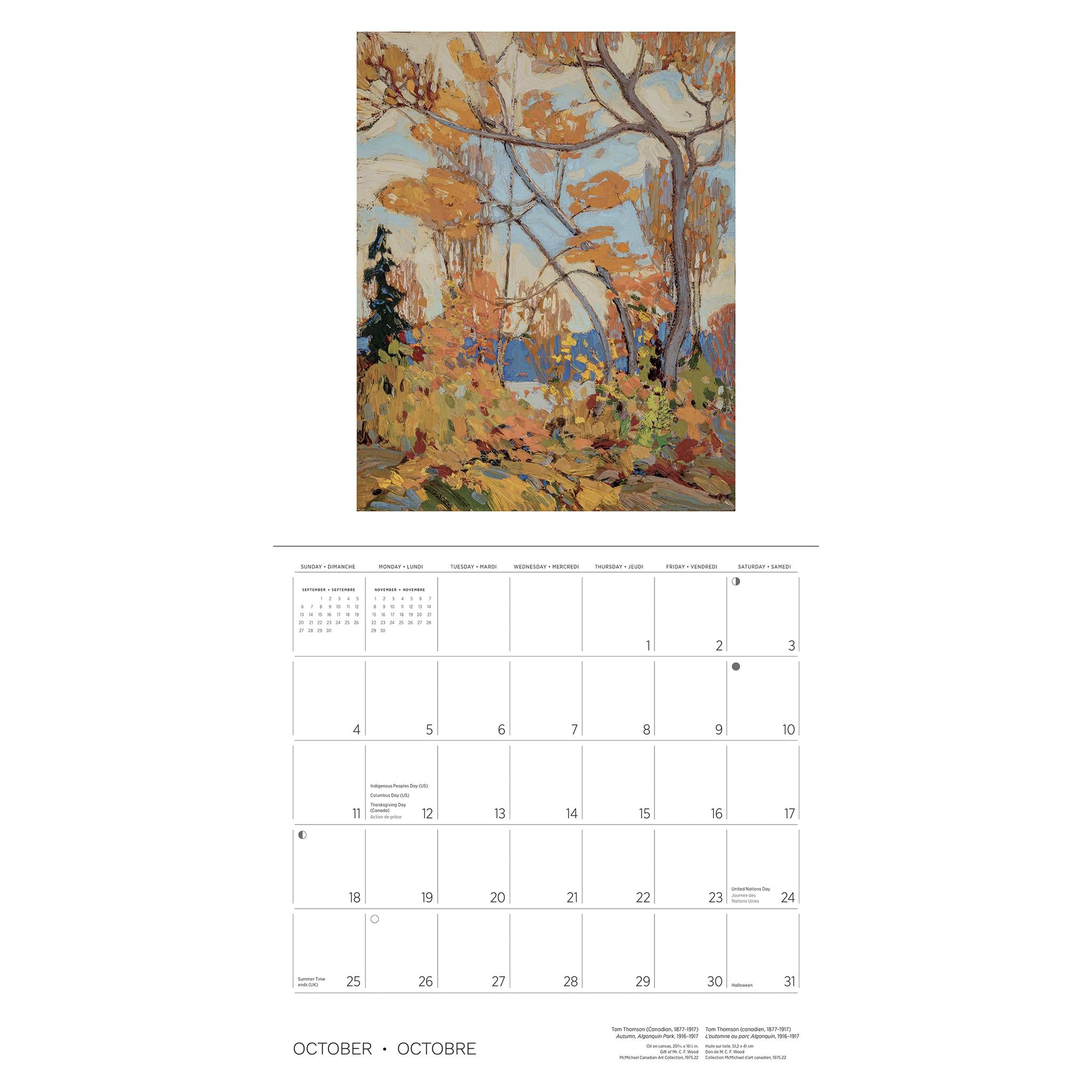 Tom Thomson 2026 Wall Calendar