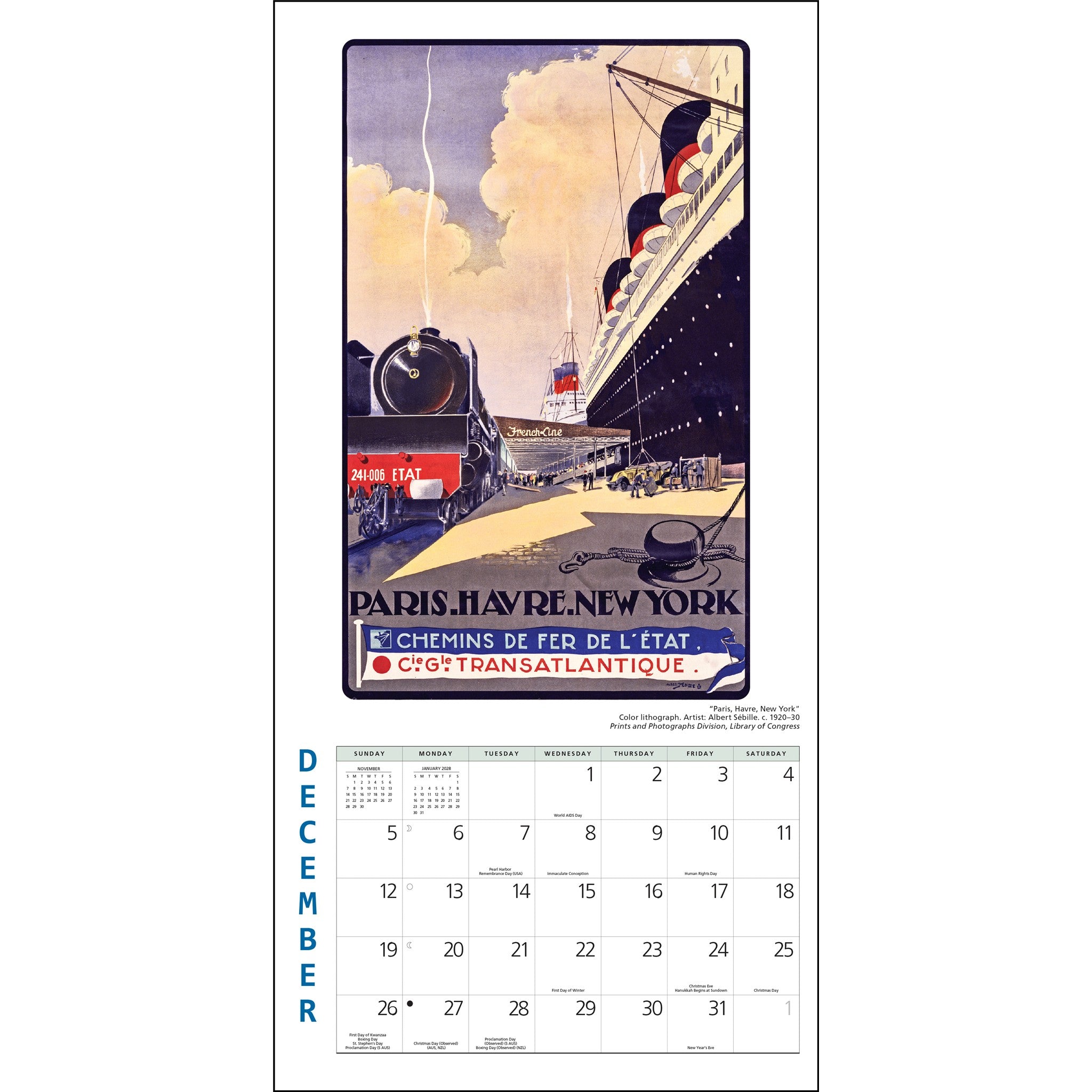 Mini-calendrier Voyage autour du monde 2027