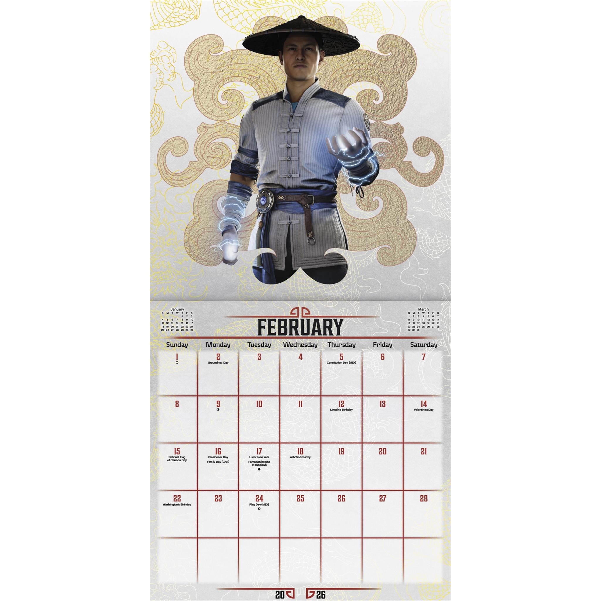 Calendrier mural Mortal Kombat 2026 - Disponible uniquement en ligne