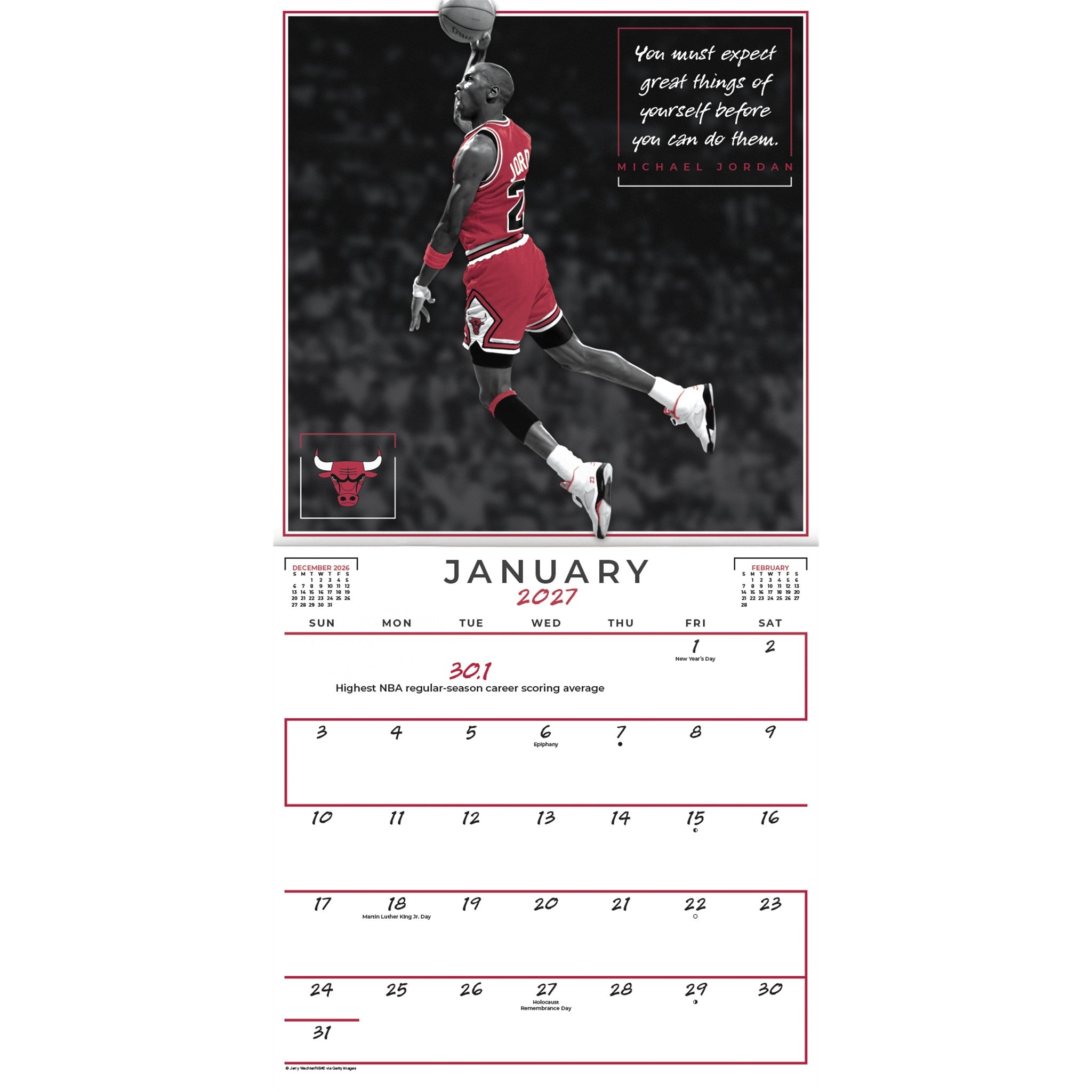 Calendrier mural NBA Michael Jordan 2027