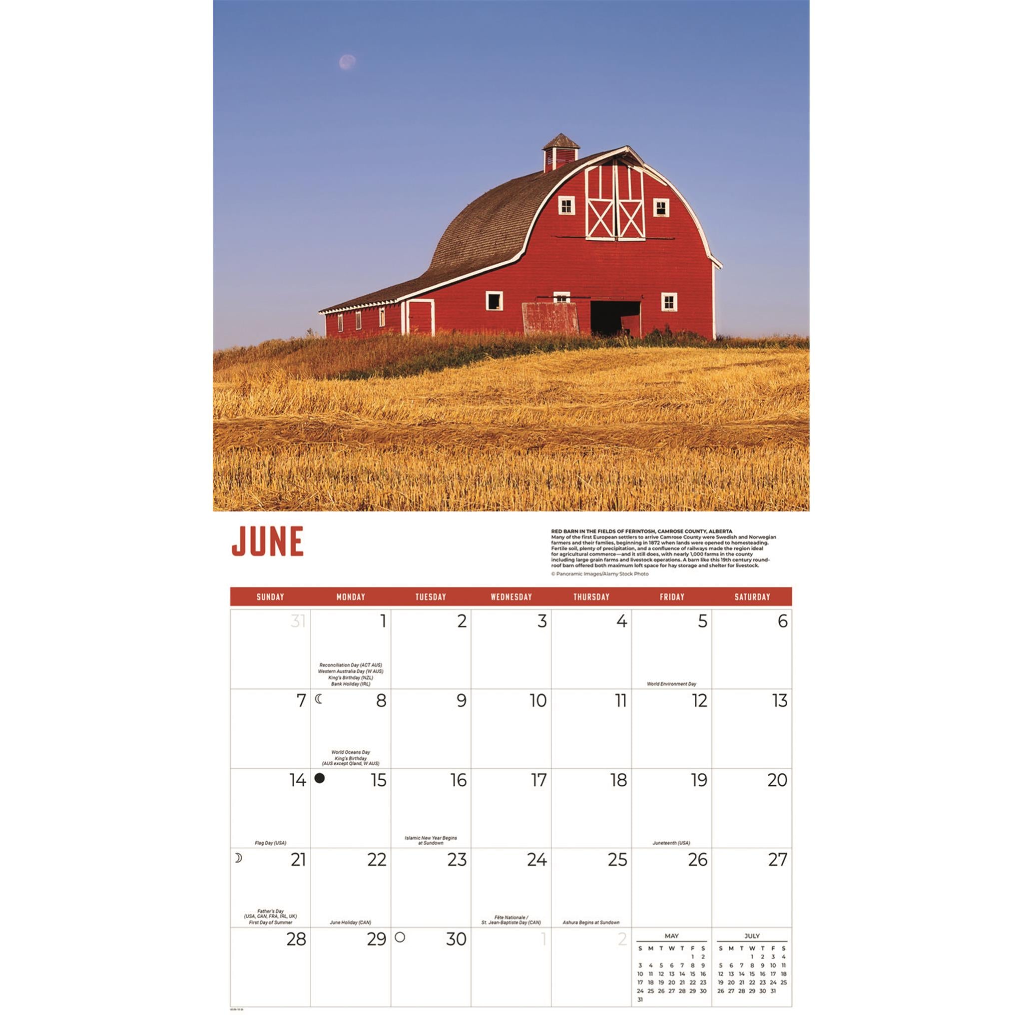 Calendrier mural Barns 2026