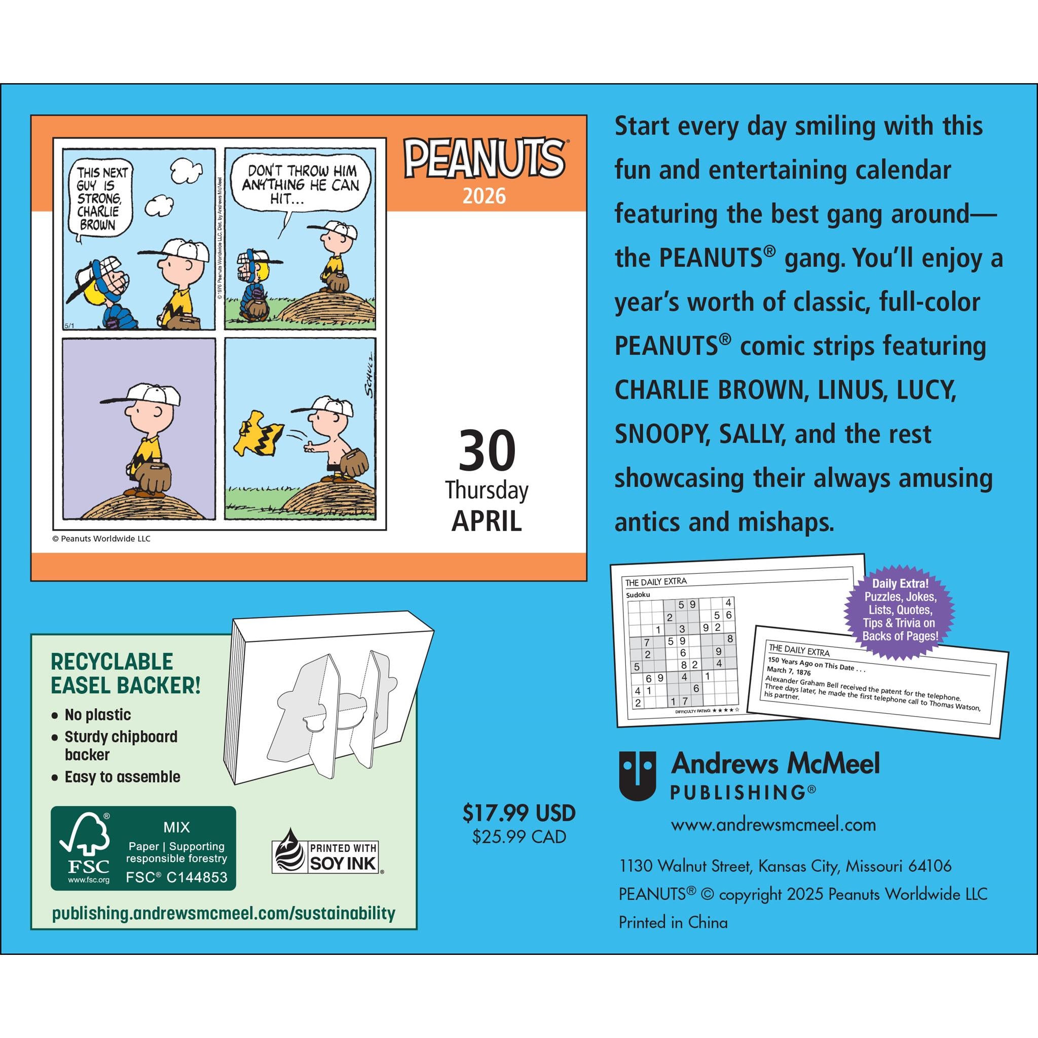 Peanuts® 2026 Box Calendar