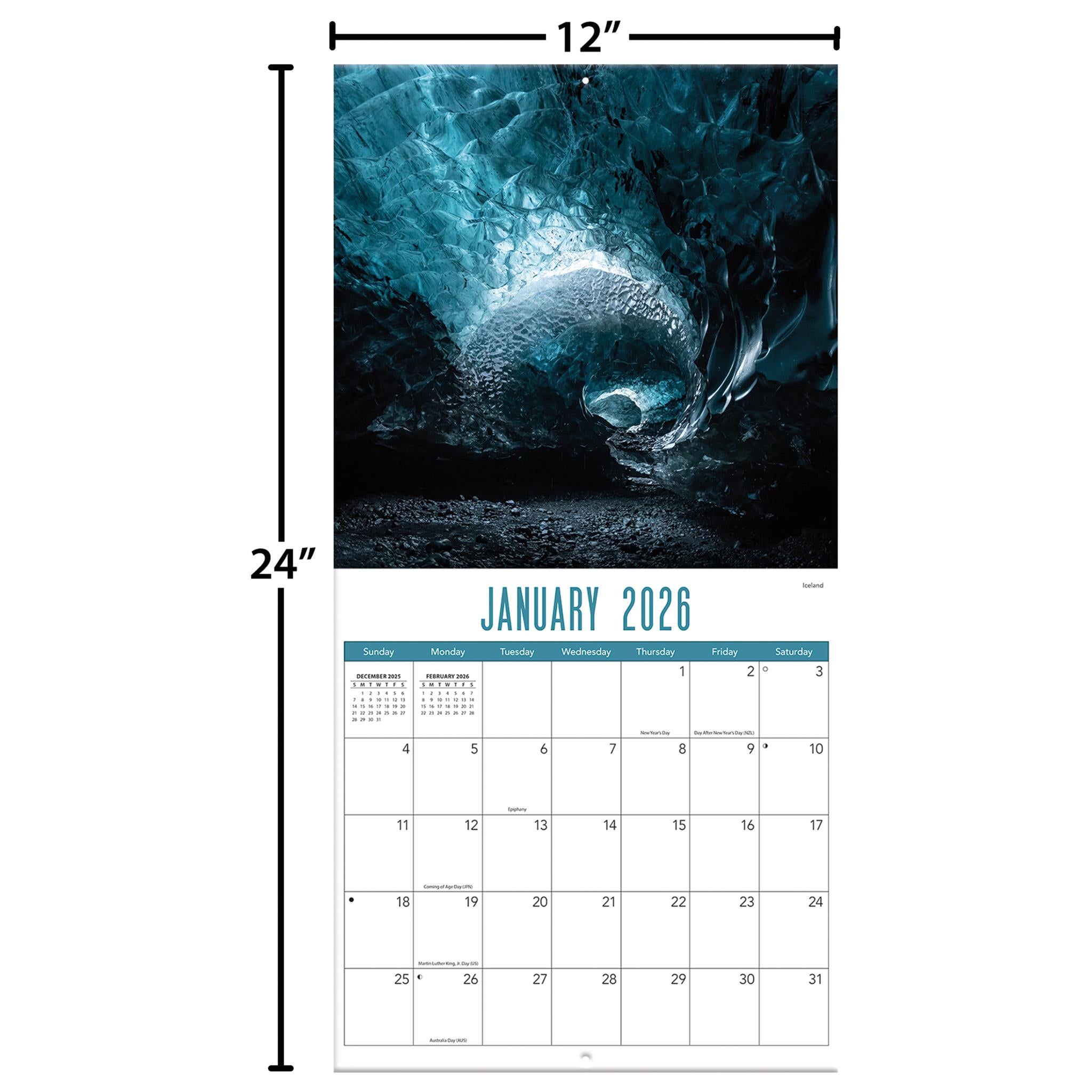 Caves 2026 Wall Calendar