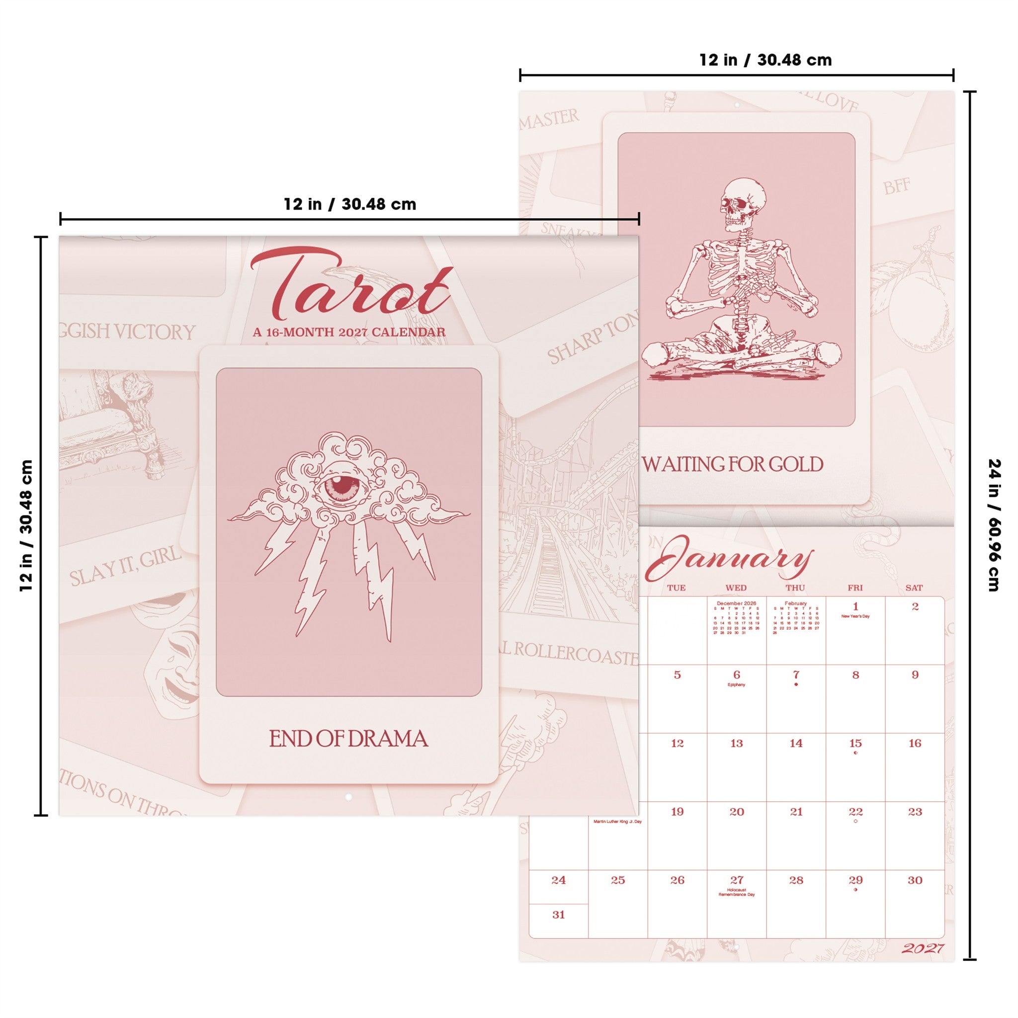 Calendrier mural Tarot 2027 - Exclusivité en ligne