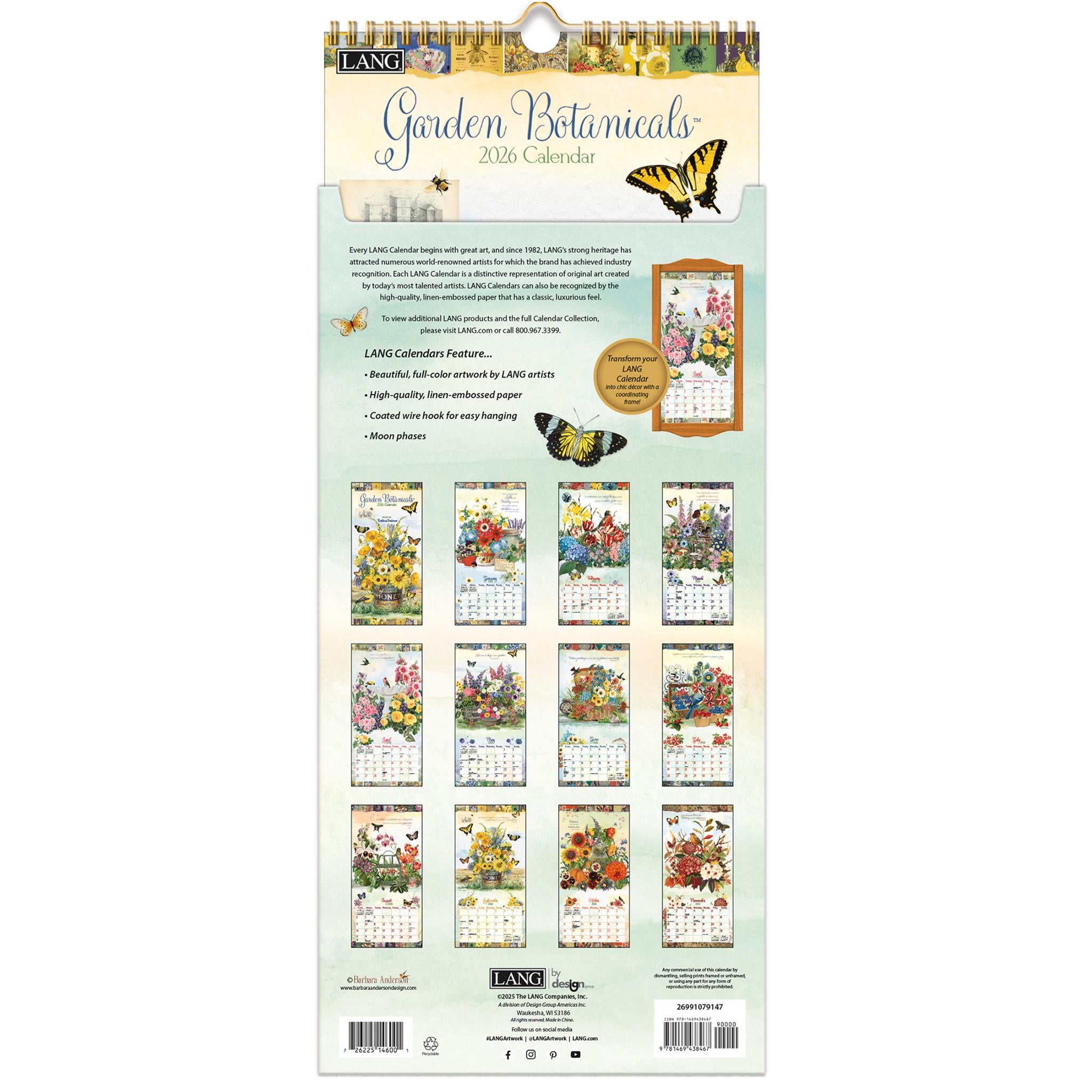 Garden Botanicals 2026 Slim Calendar - Online Only