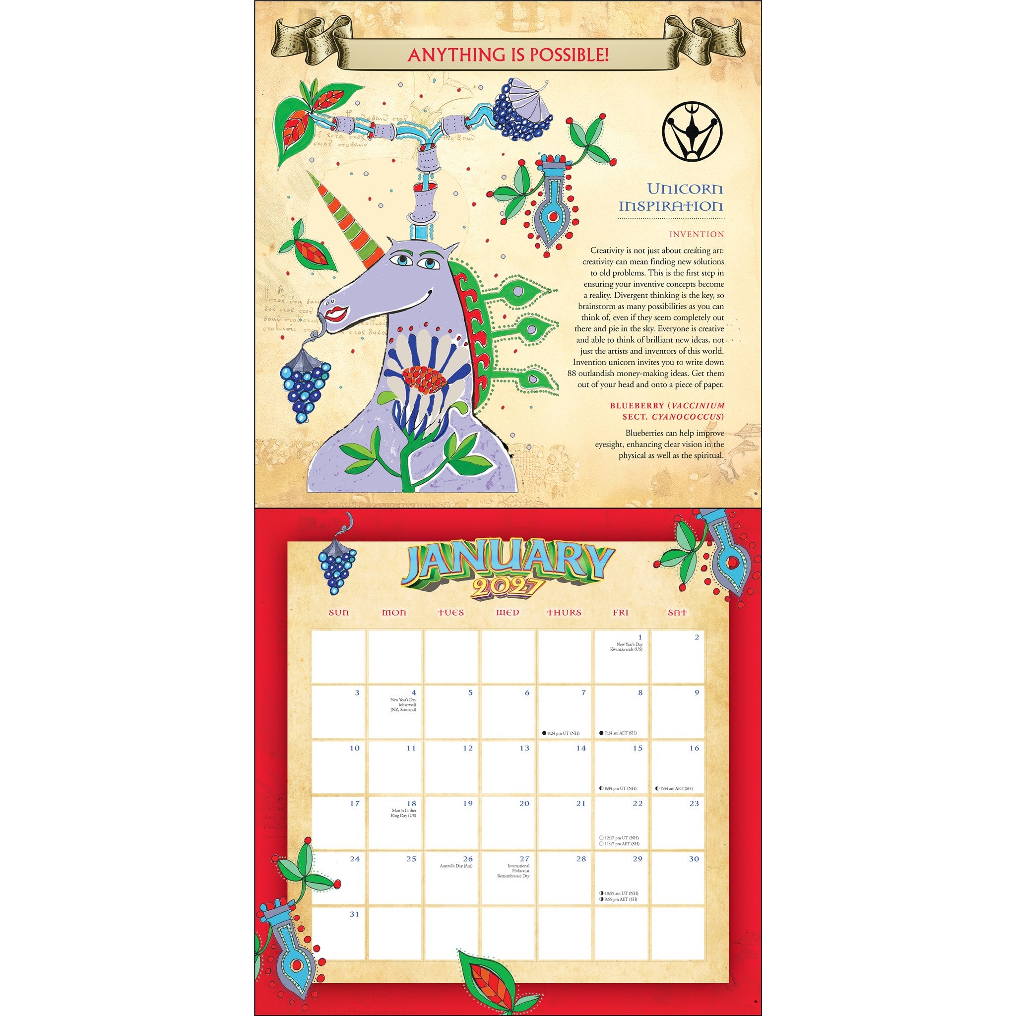 Be an Enchanted Unicorn 2027 Wall Calendar