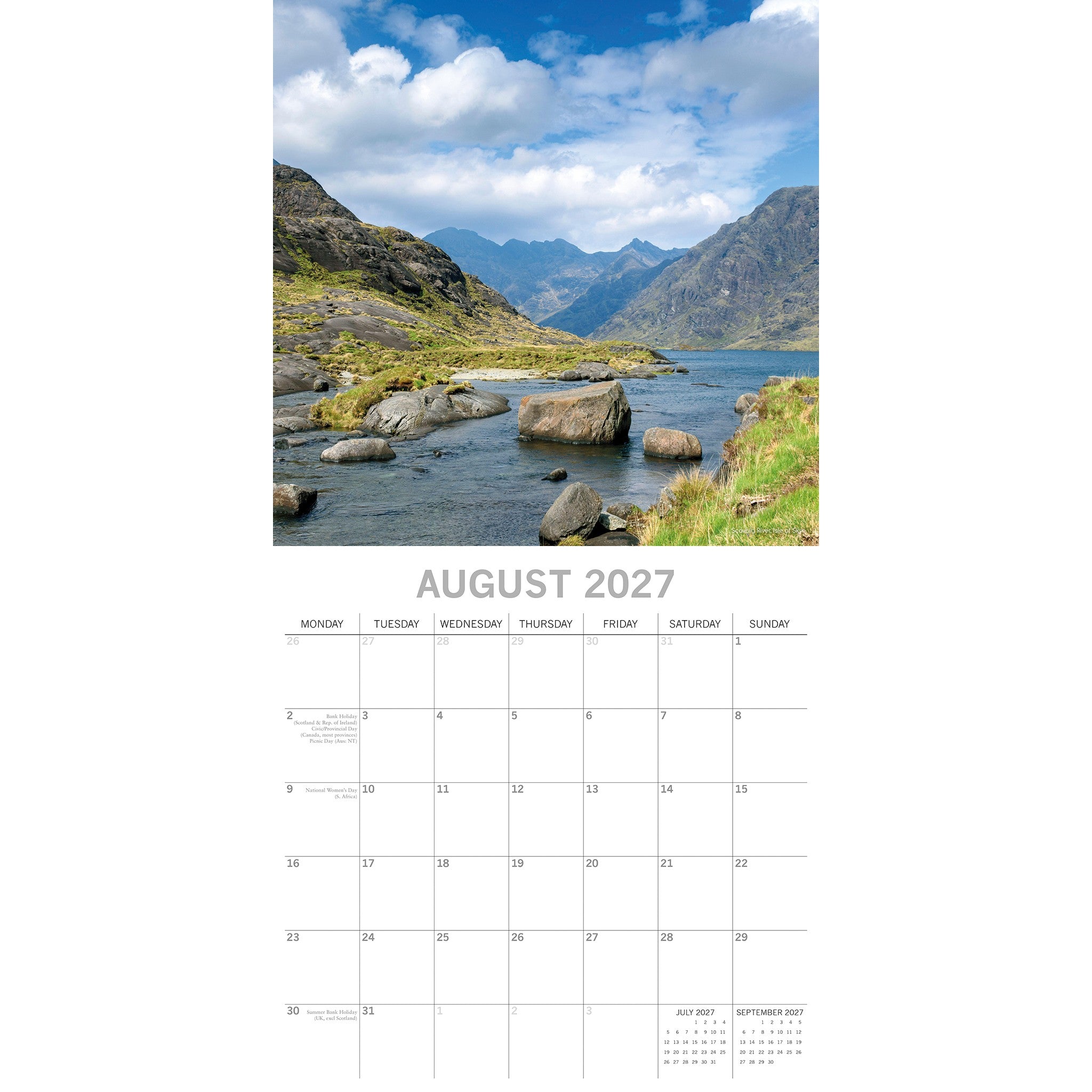Scotland 2027 Wall Calendar