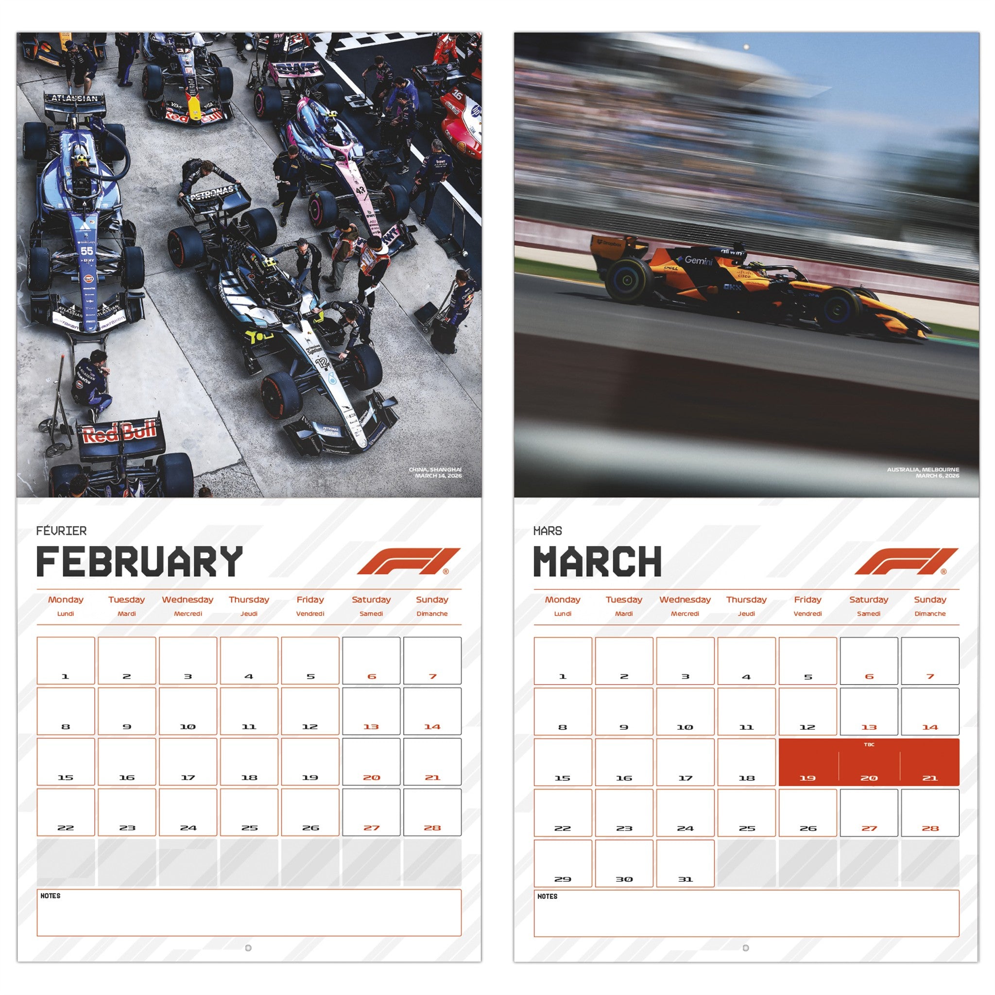 Formula 1 2027 Wall Calendar