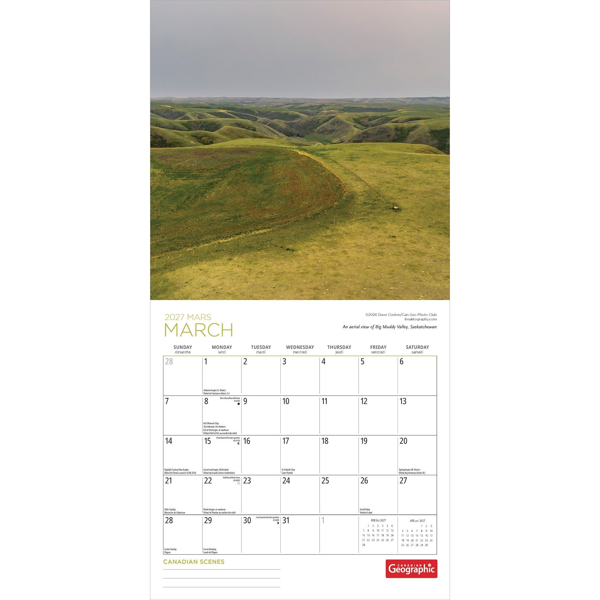 Canadian Geographic Canadian Scenes 2027 Medium Mini Calendar