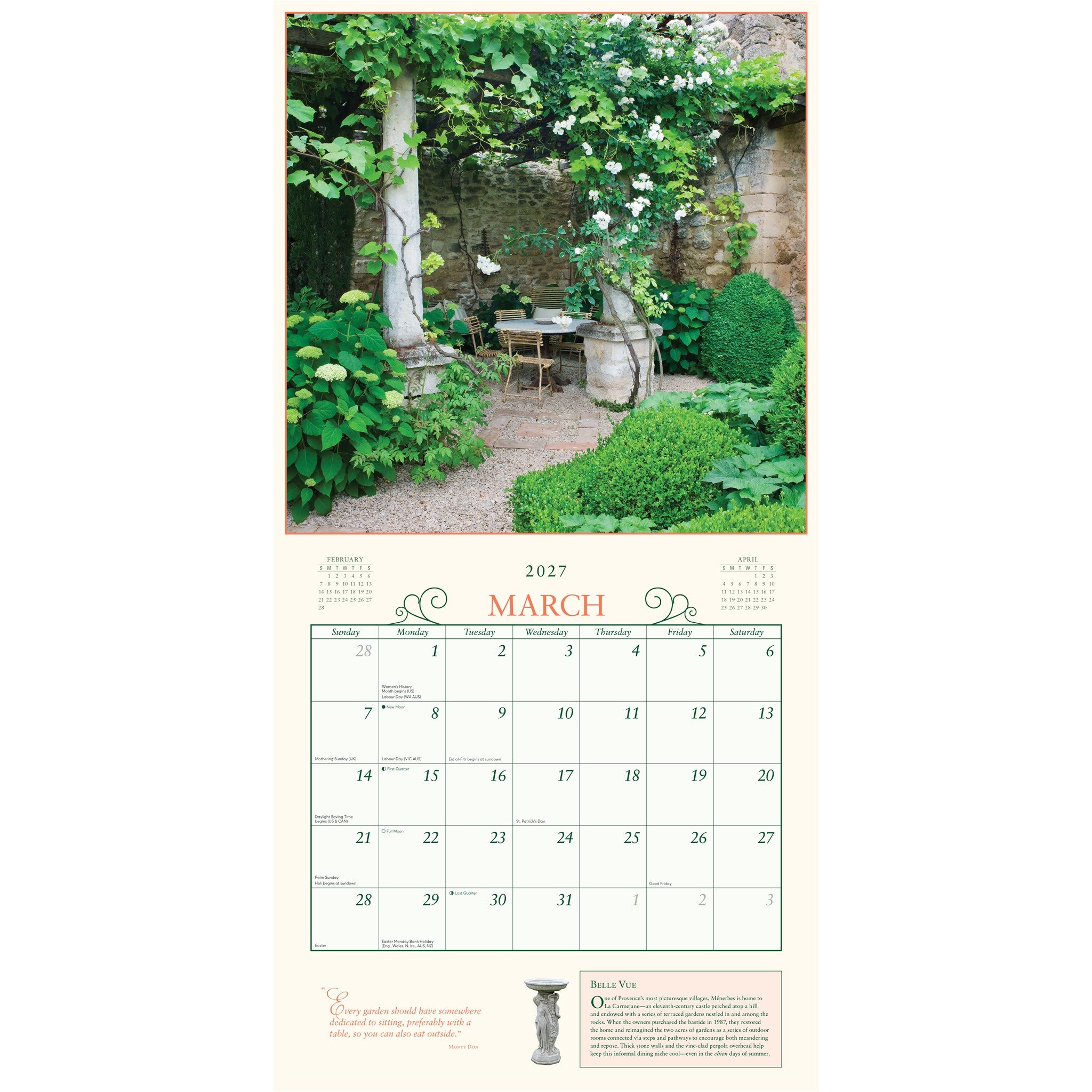 Secret Garden 2027 Wall Calendar