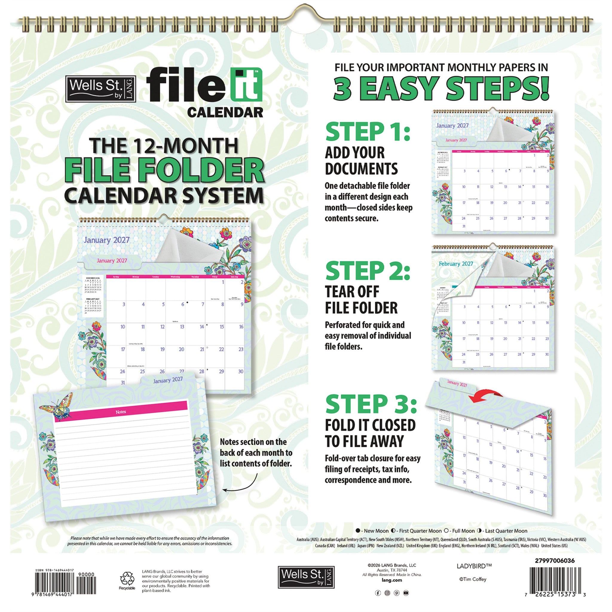 Calendrier mural Ladybird File-It 2027