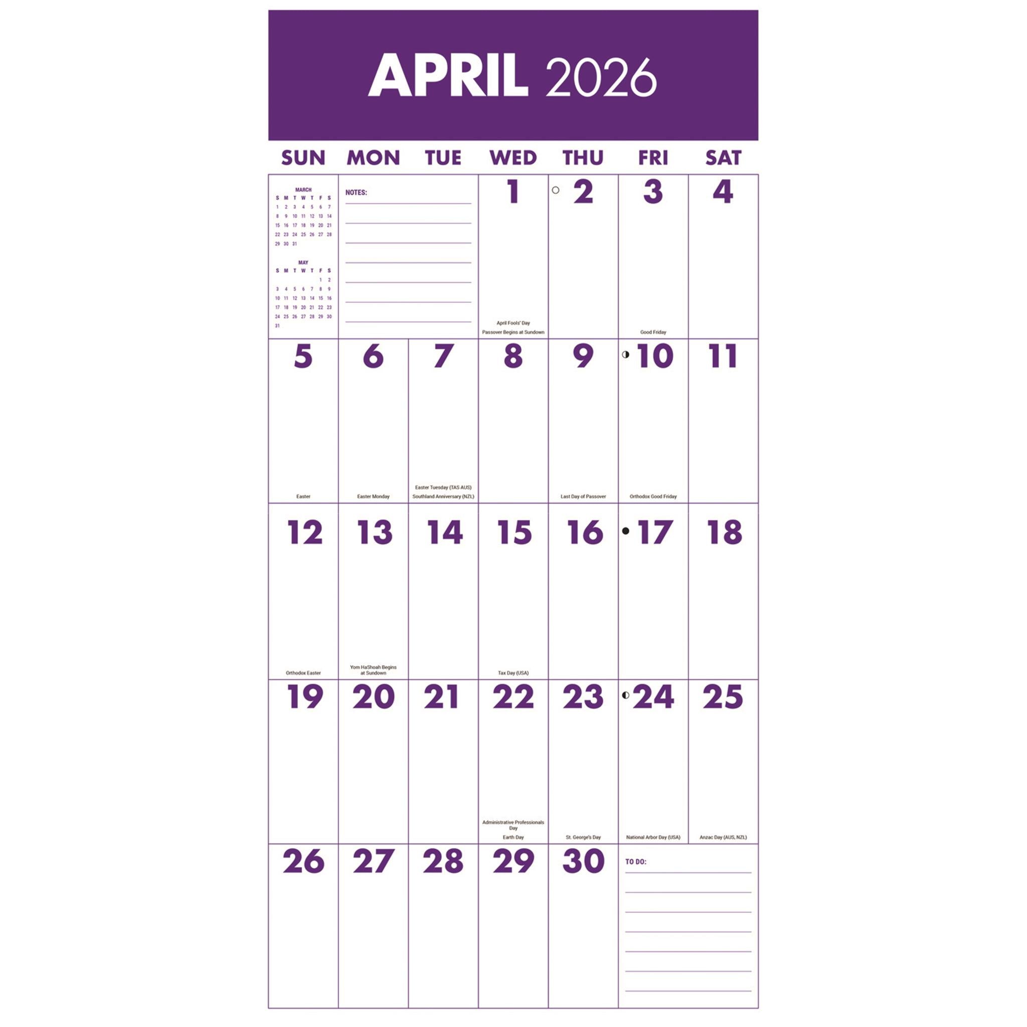 Mega Grid 2026 Wall Calendar