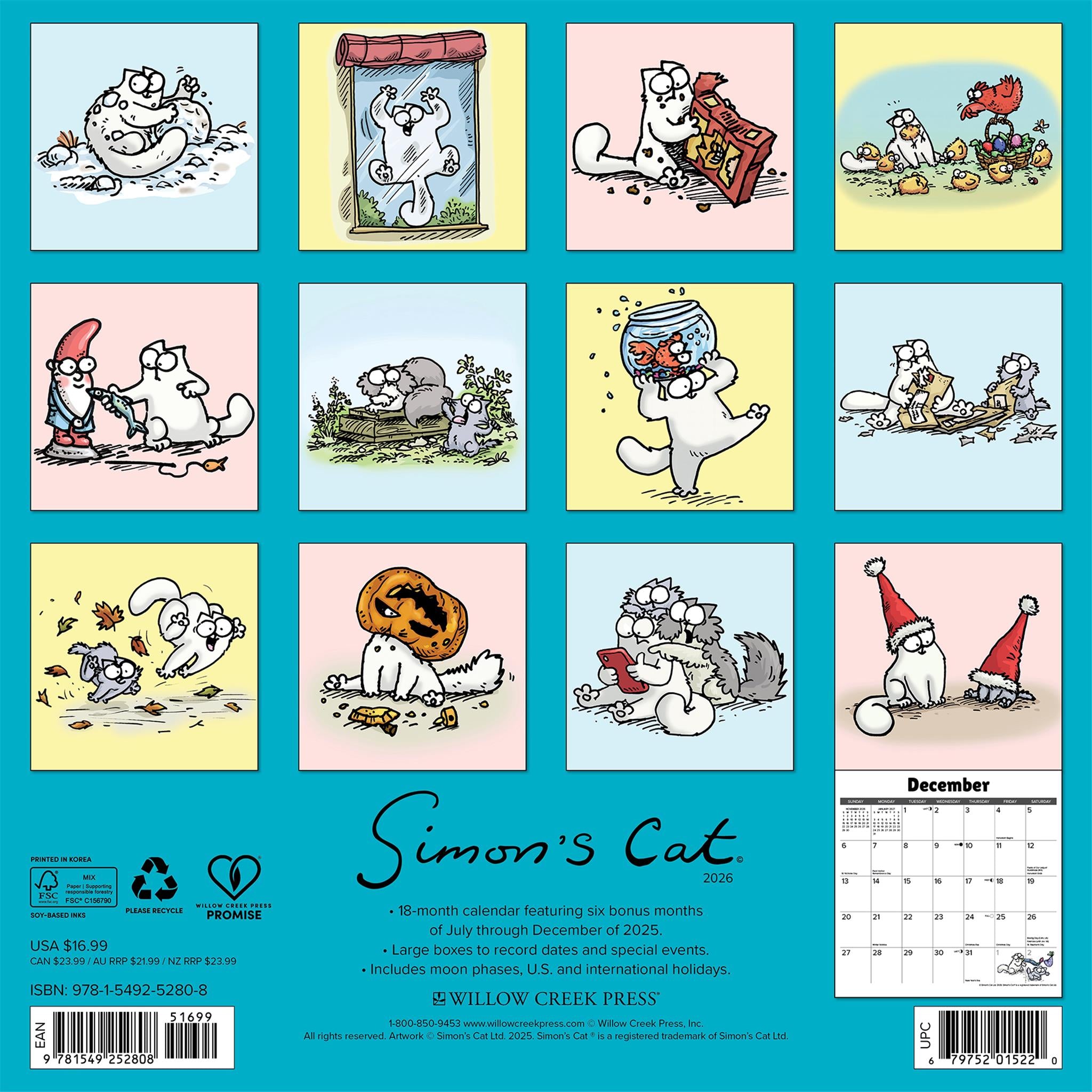 Simons Cat 2026 Wall Calendar - Online Only
