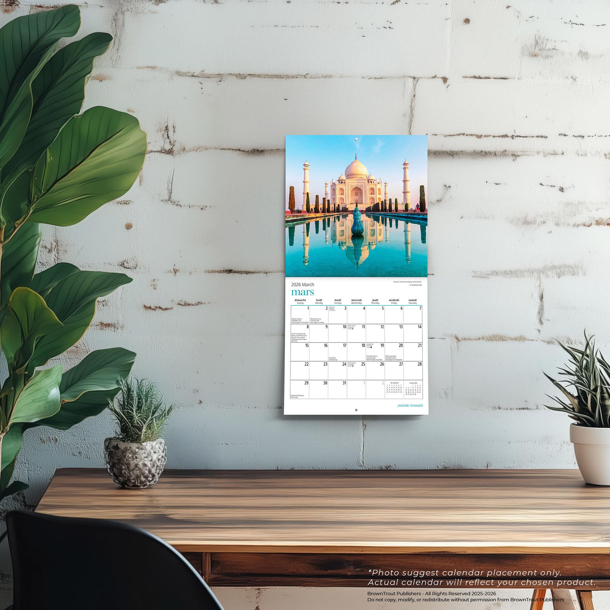 J'Adore Voyager 2026 Mini Calendrier (Français)