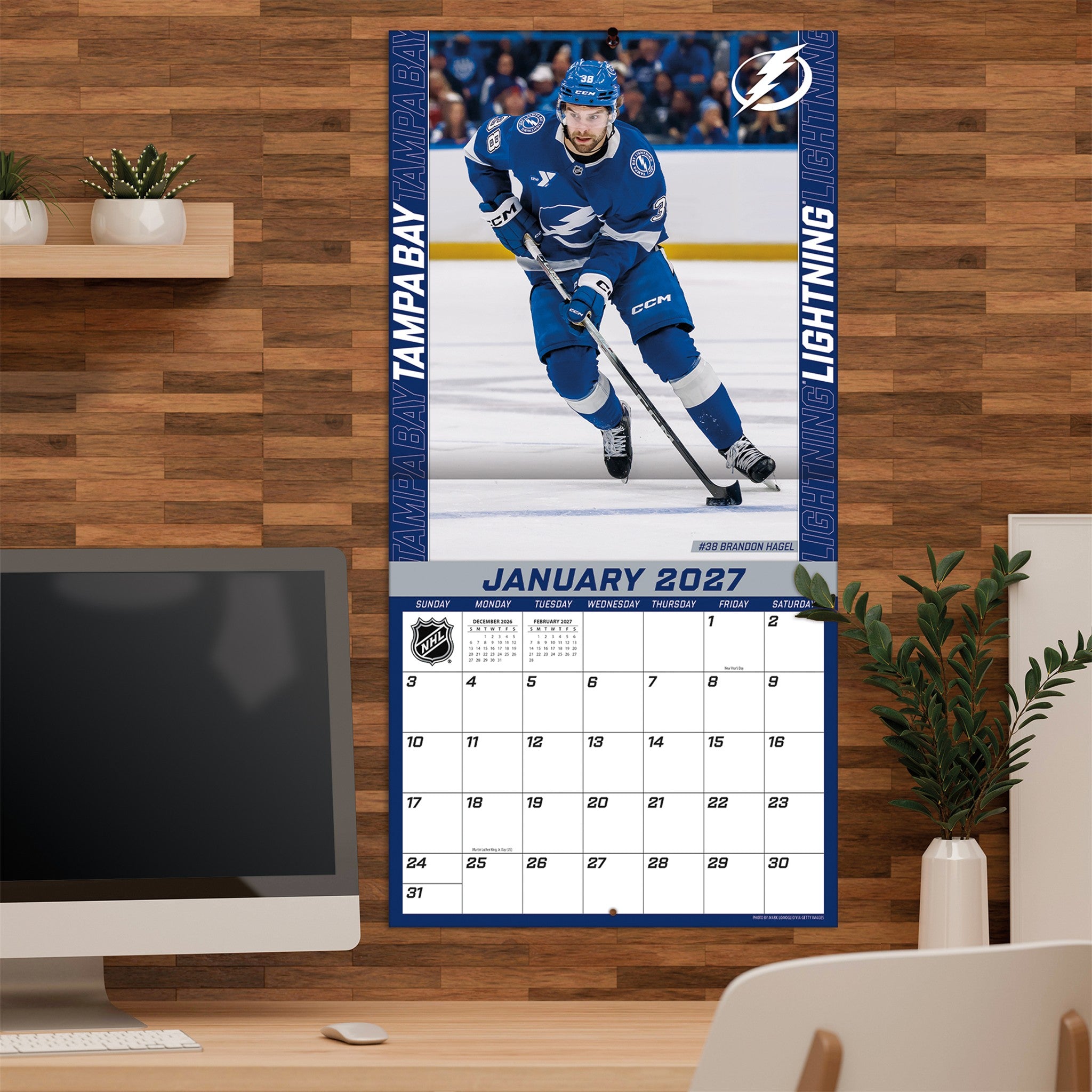 NHL Tampa Bay Lightning 2027 Wall Calendar - Online Only