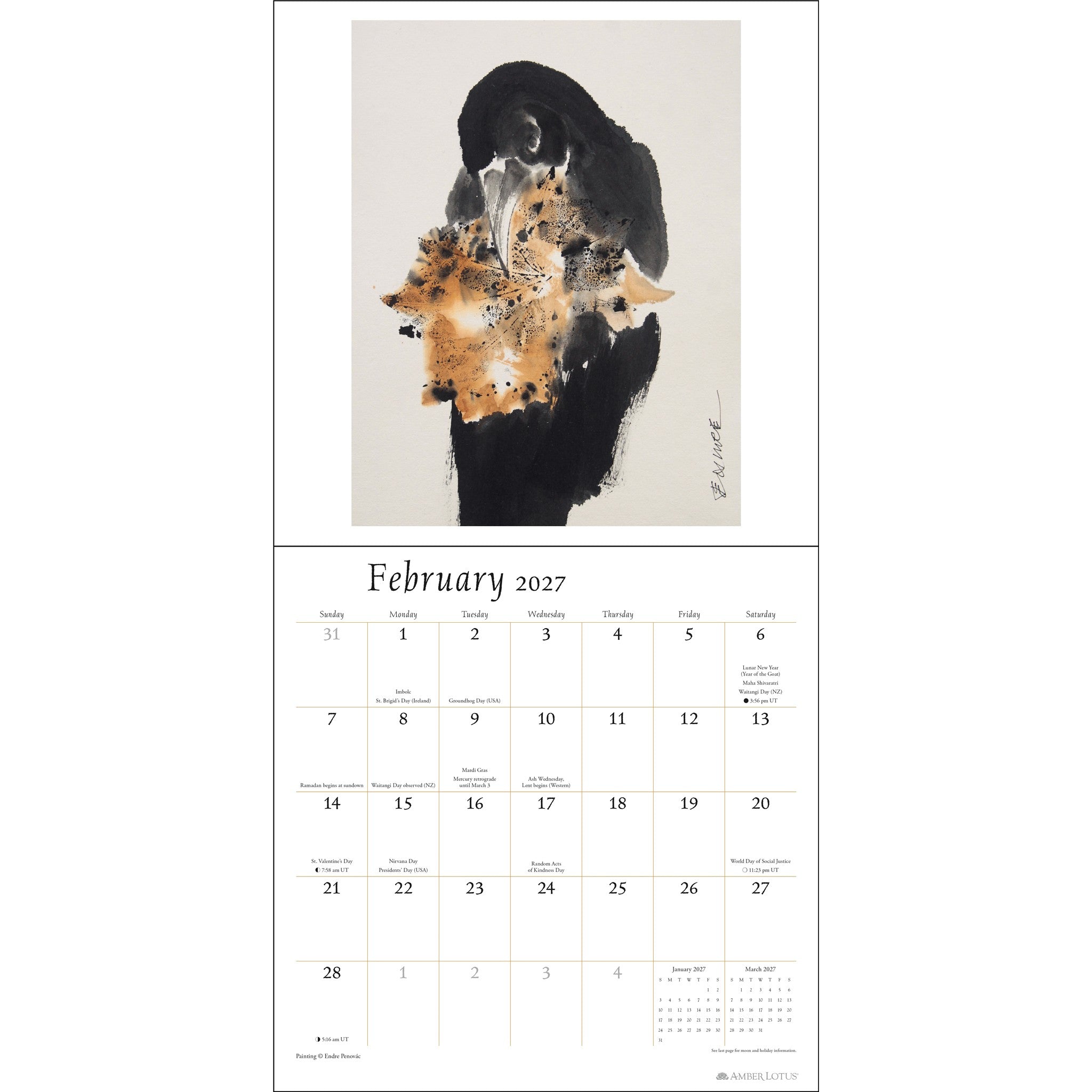 Calendrier mural 2027 The Artful Crow - En ligne uniquement