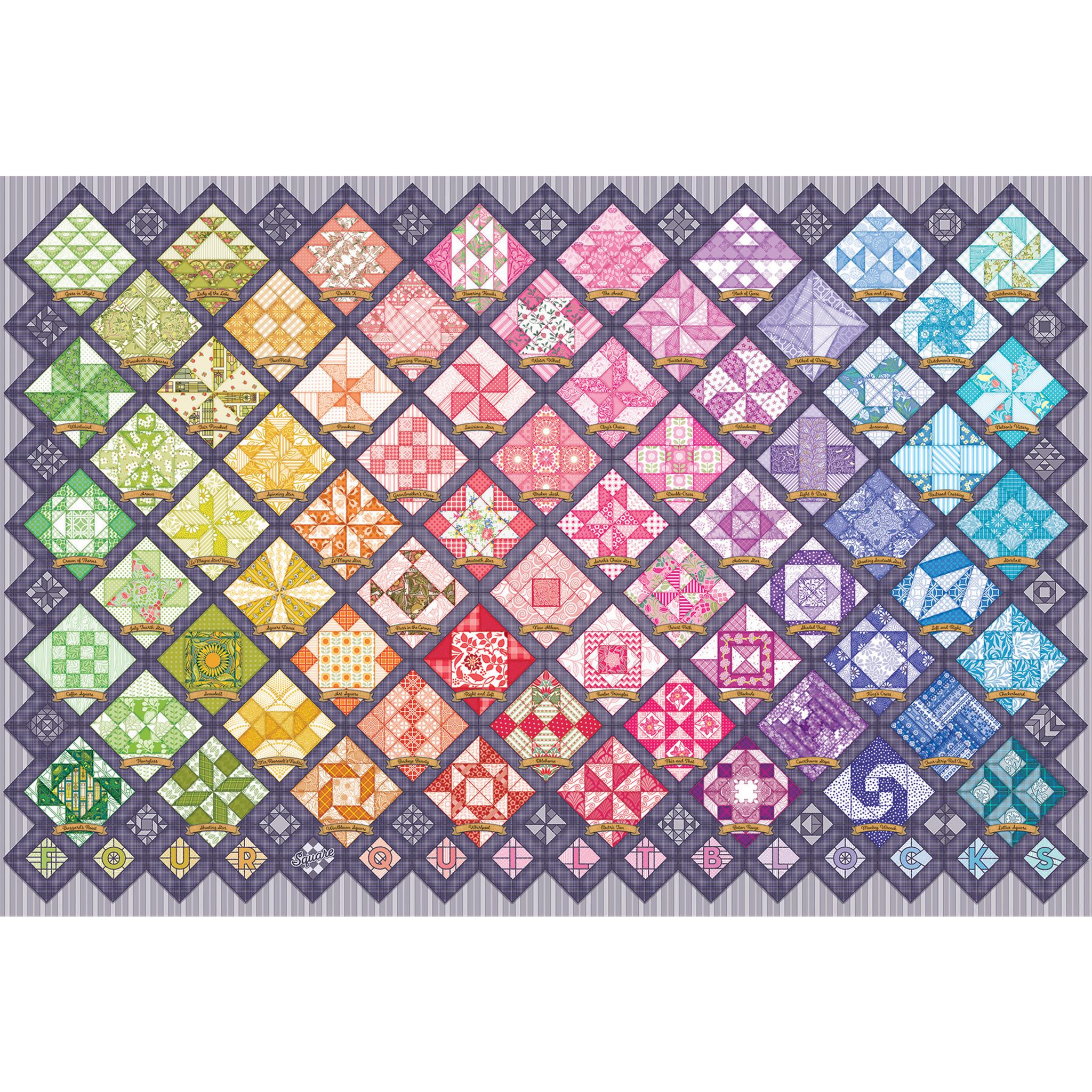 Puzzle de 2000 pièces « Quatre carrés de patchwork » de Cobble Hill